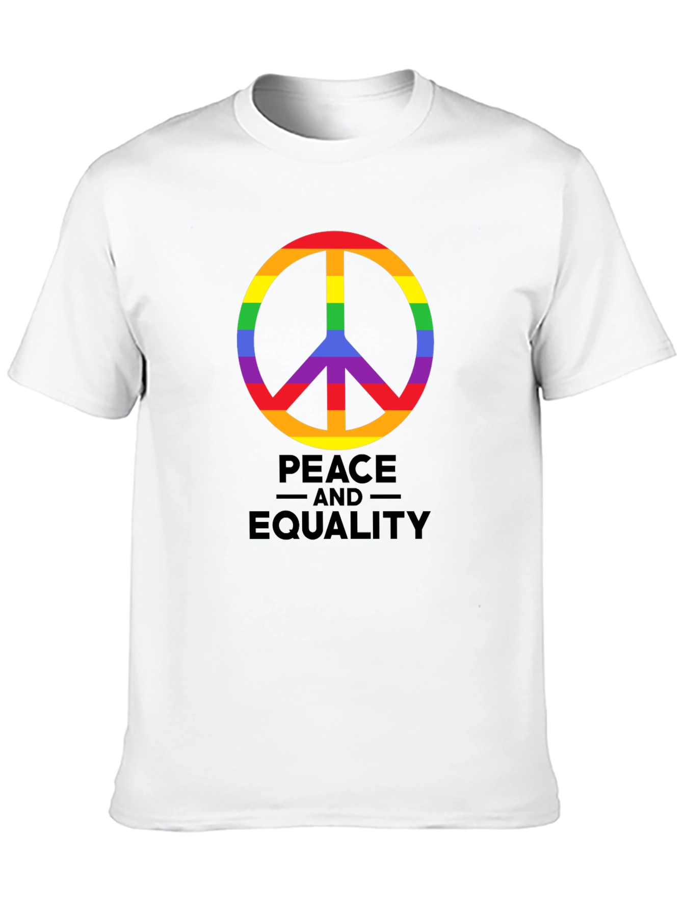 Black Peace and Equality Rainbow Pride T-Shirt view 10