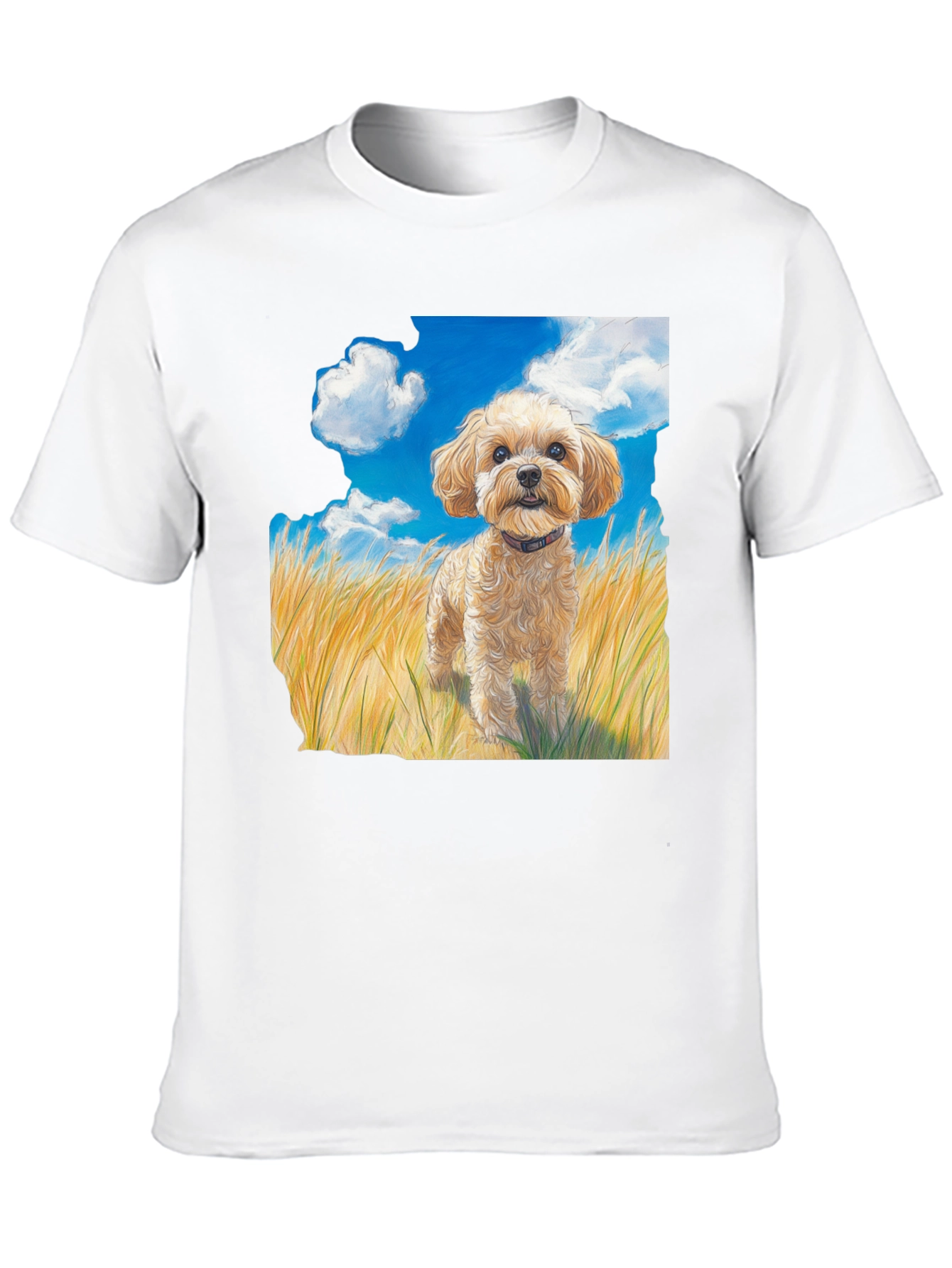 Black Dog in Field Graphic T-Shirt view 10