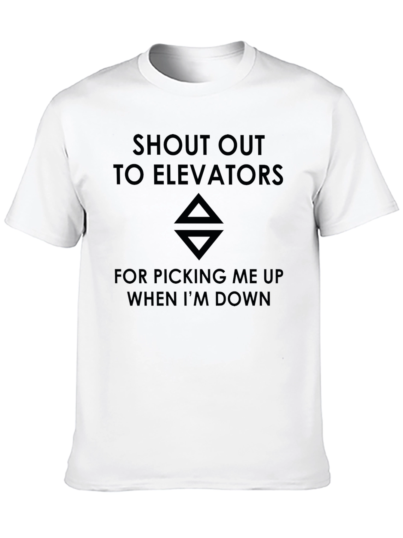 Black Elevator Humor T-Shirt - Picks You Up When You're Down view 10