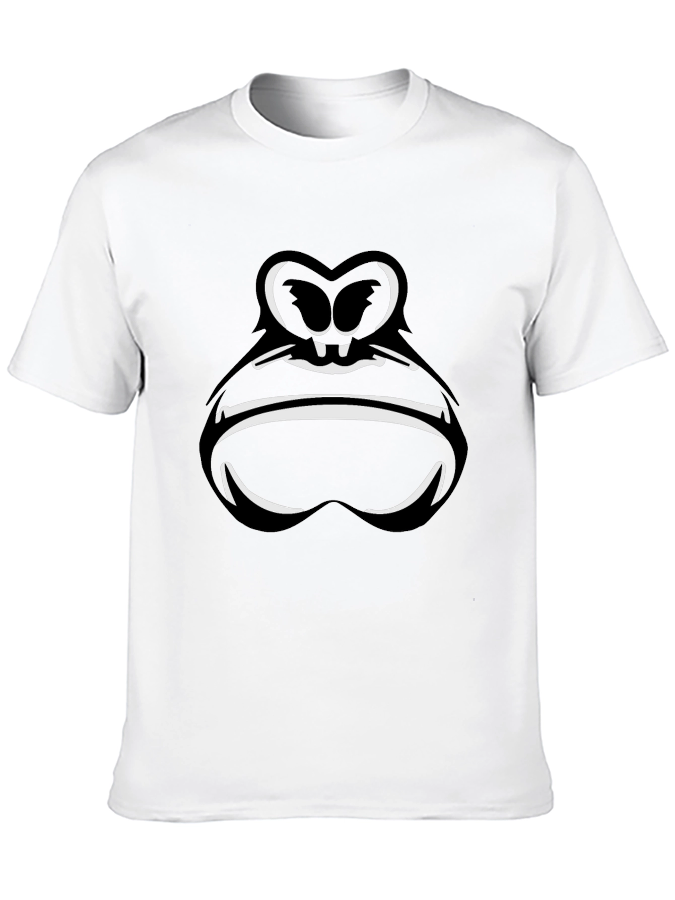 Black Cartoon Gorilla Face Graphic Tee - Black view 10