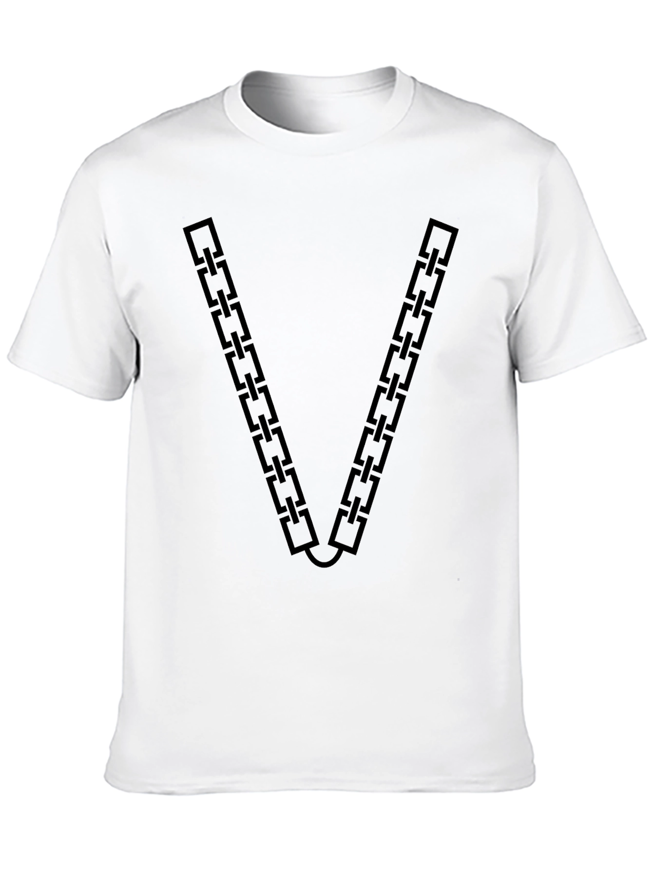 Black Chain Link V-Neck Graphic T-Shirt view 10