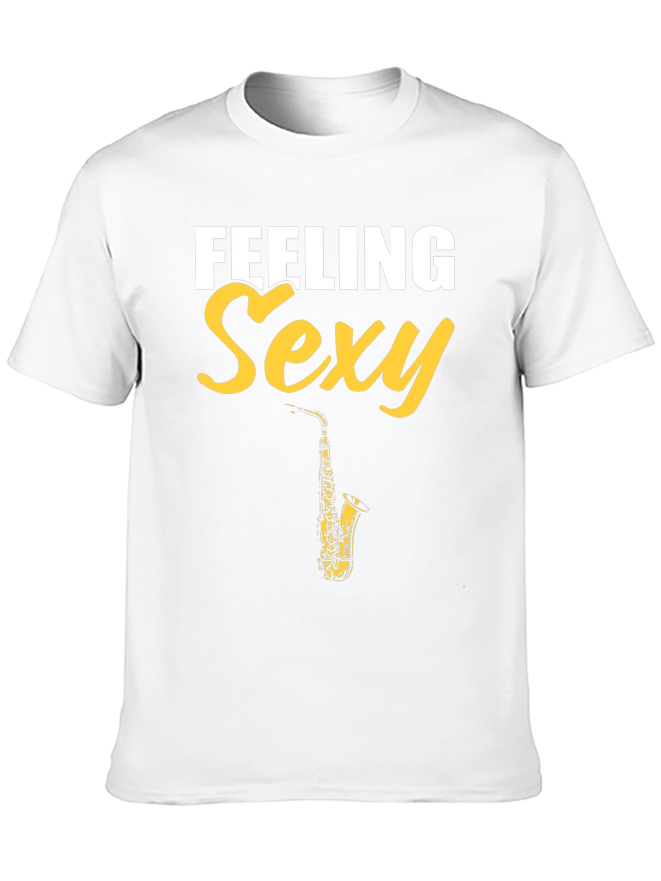 Black Feeling Sexy Saxophone Men's Black Graphic Tee view 10