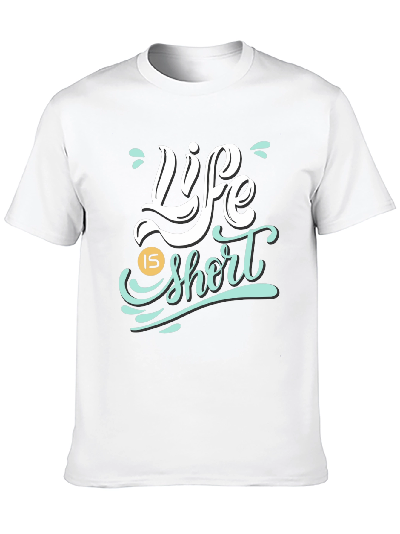 Black Life Is Short Graphic Tee - Black Cotton Shirt view 10
