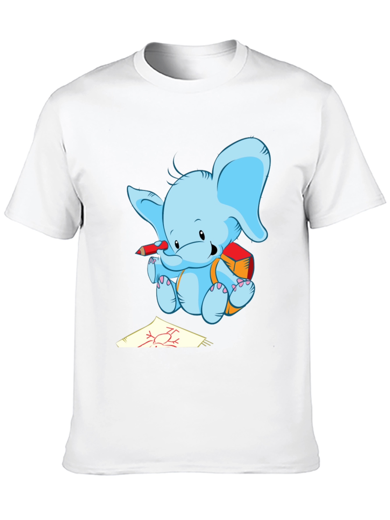 Black Cute Elephant Drawing T-Shirt view 10