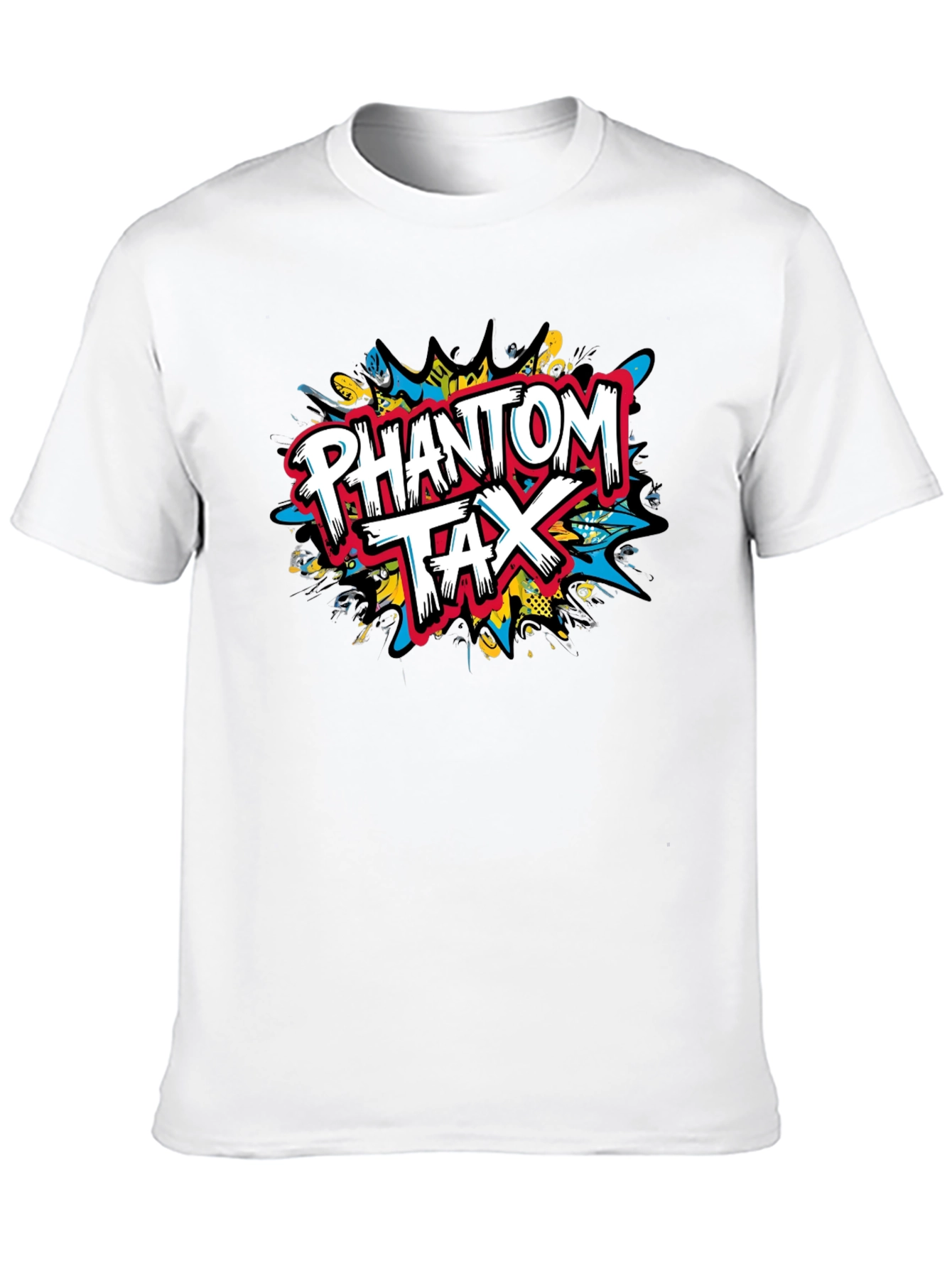 Black Phantom Tax Graphic Tee - Bold Design, Black Cotton Comfort view 10