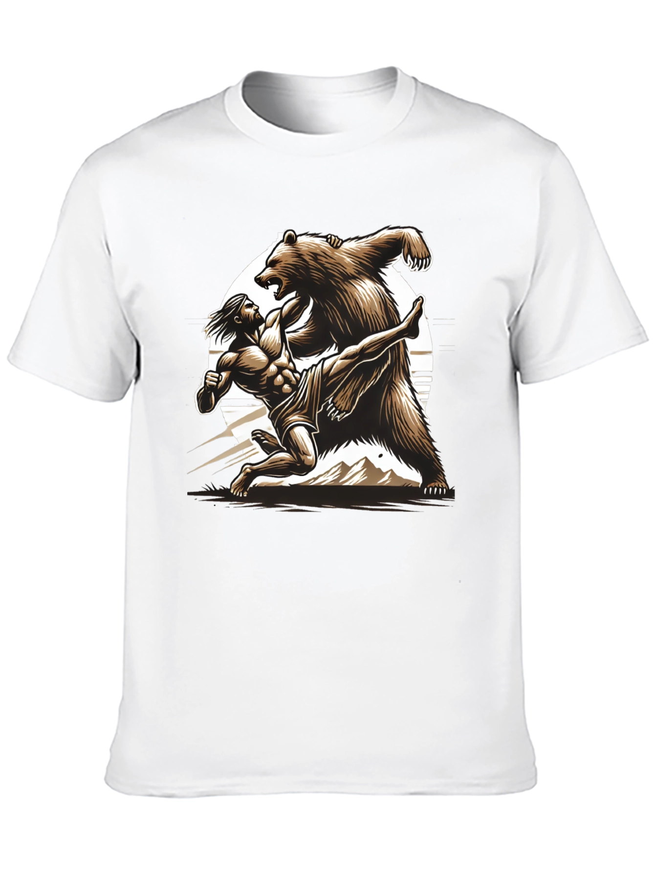 Black Man Vs Bear Graphic T-Shirt view 10