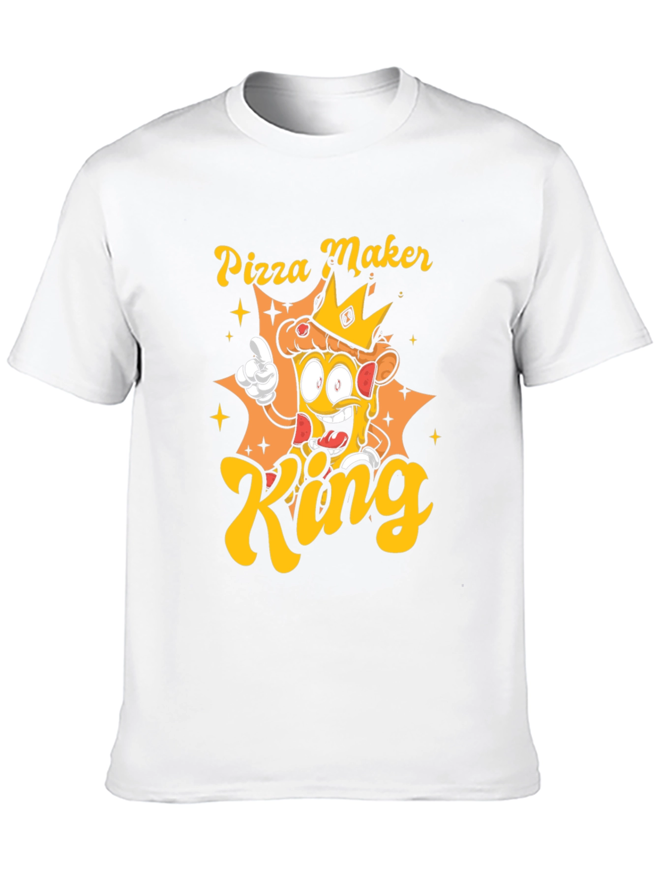 Black Pizza Maker King Graphic T-Shirt - Unisex view 10