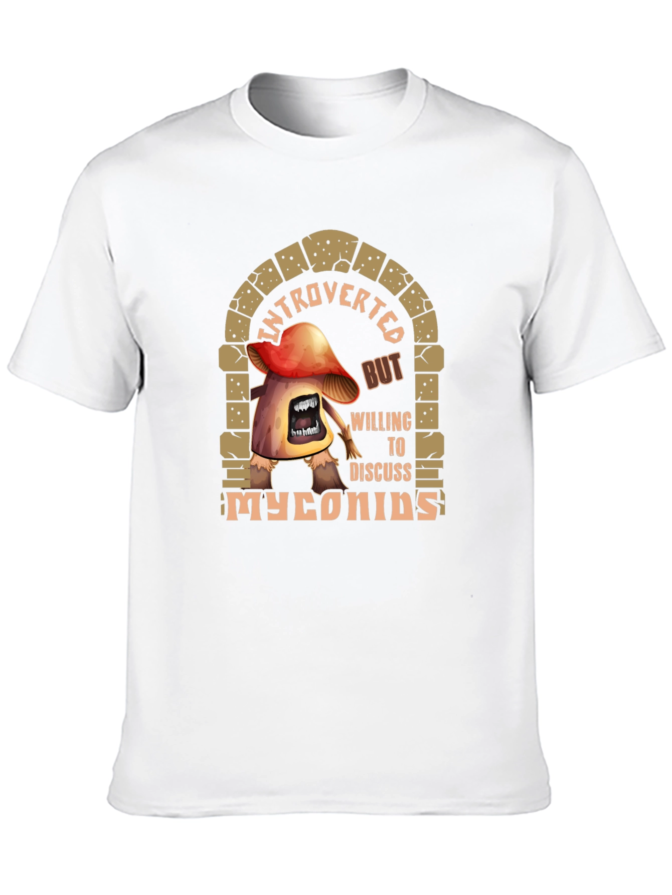 Black Introverted Myconids Mushroom T-Shirt view 10