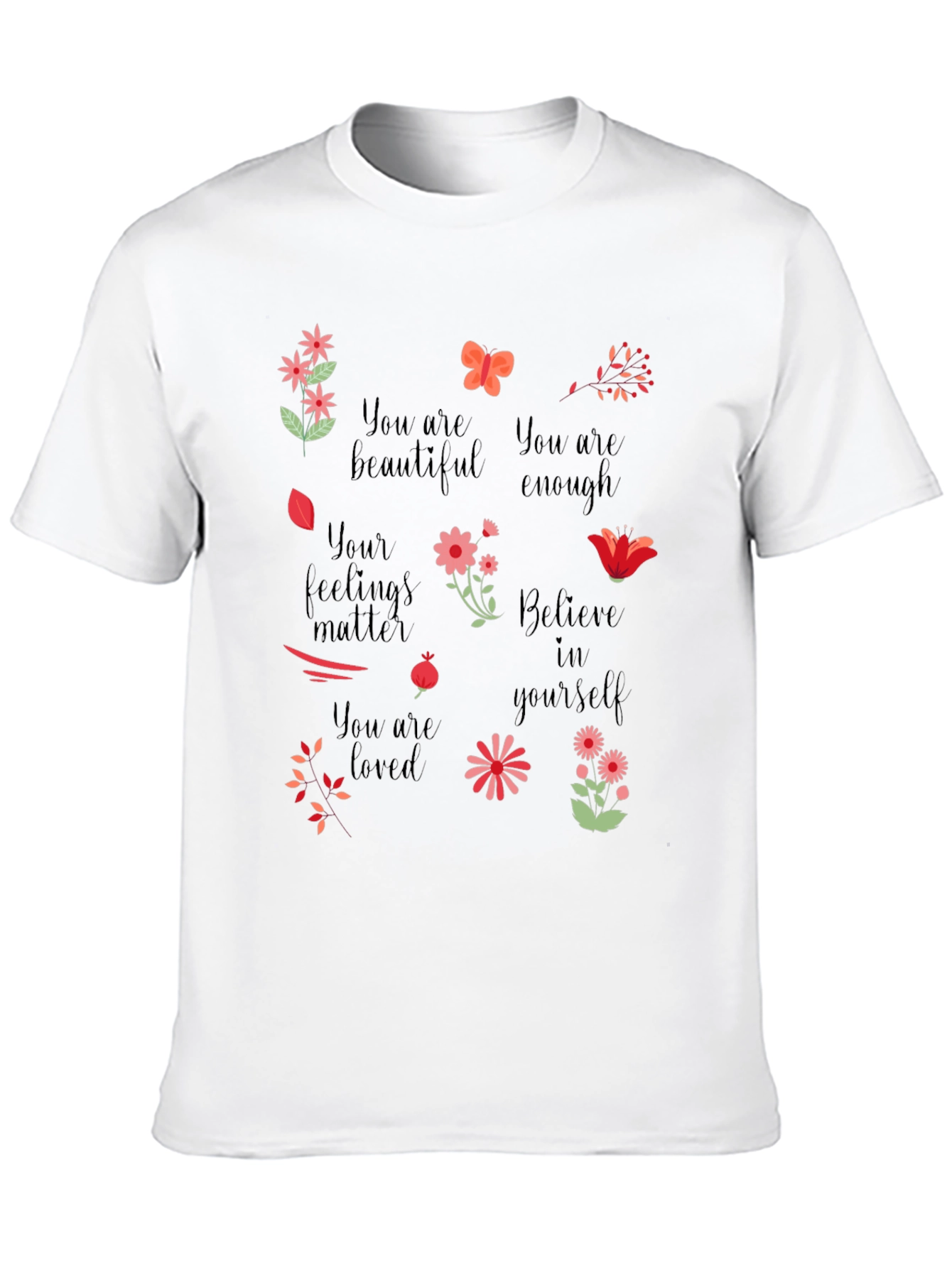 Black Inspirational Graphic Tee - You are Enough view 10