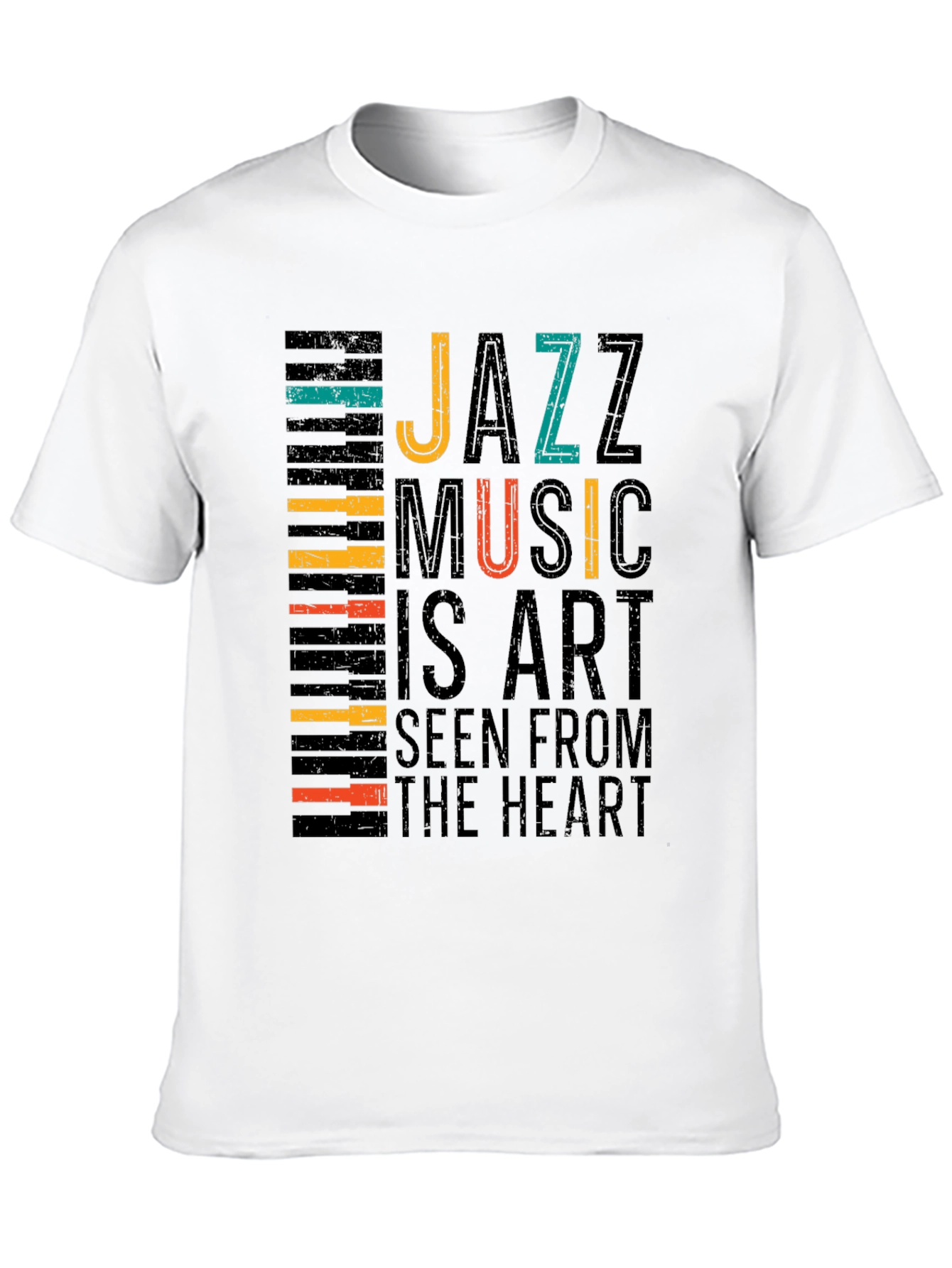 Black Jazz Music Art T-Shirt - Seen From The Heart view 10