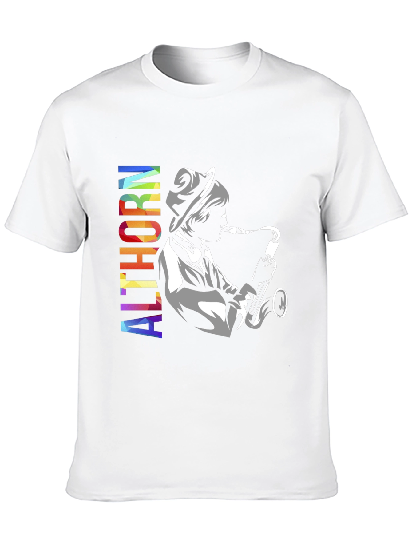 Black Althorn Saxophone Player Graphic T-Shirt view 10