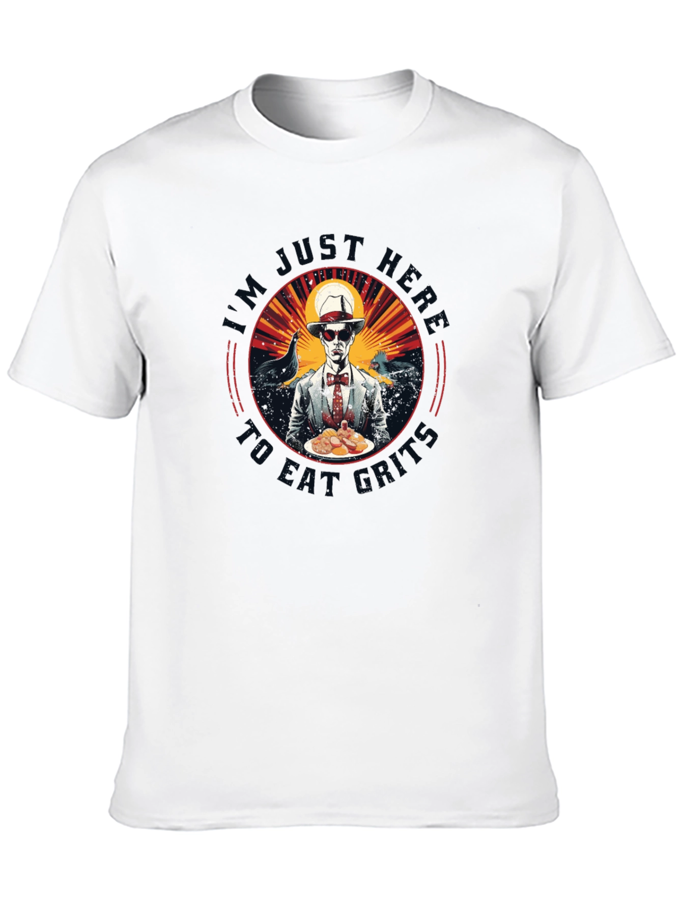 Black I'm Just Here To Eat Oysters T-Shirt view 10