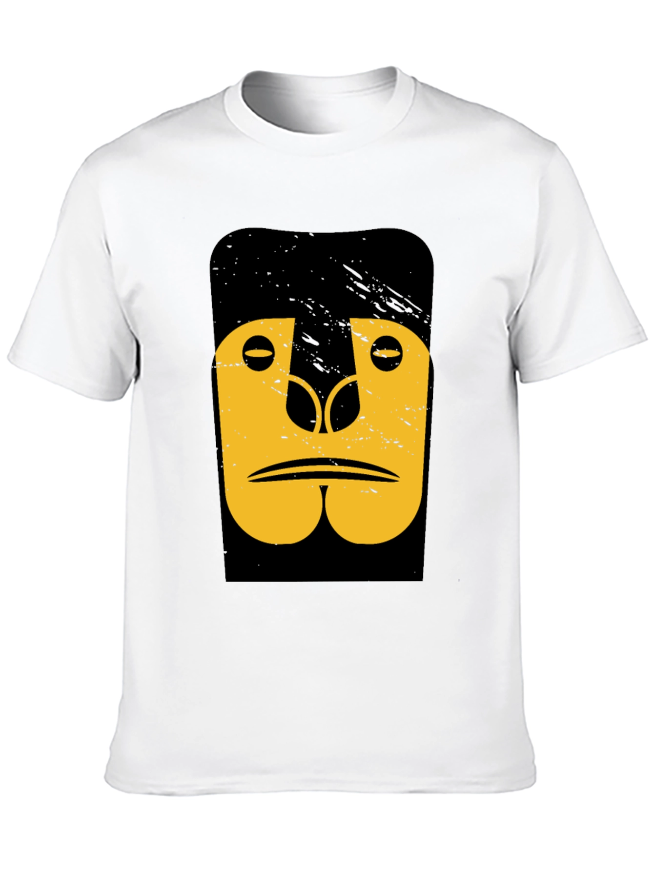 Black Abstract Gorilla Graphic Tee - Black Cotton T-Shirt view 10