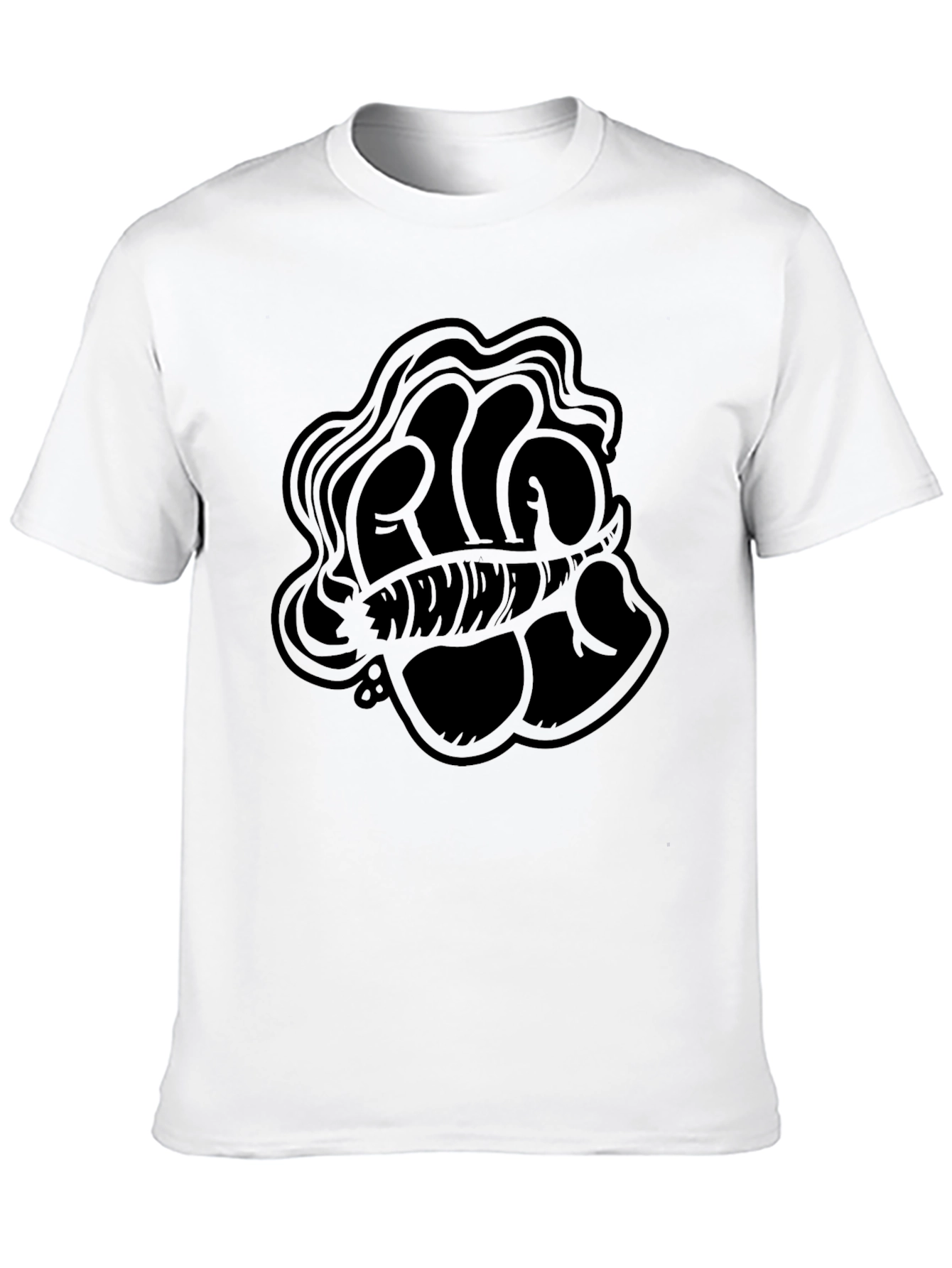 Black Men's Black Graphic T-Shirt view 10