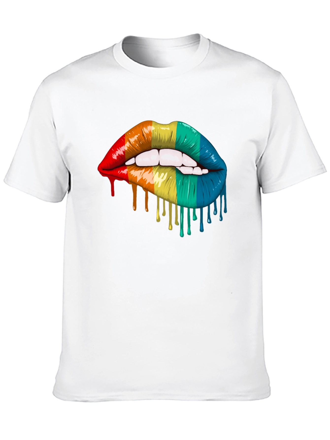 Black Rainbow Lips Graphic T-Shirt - Pride Tee view 10
