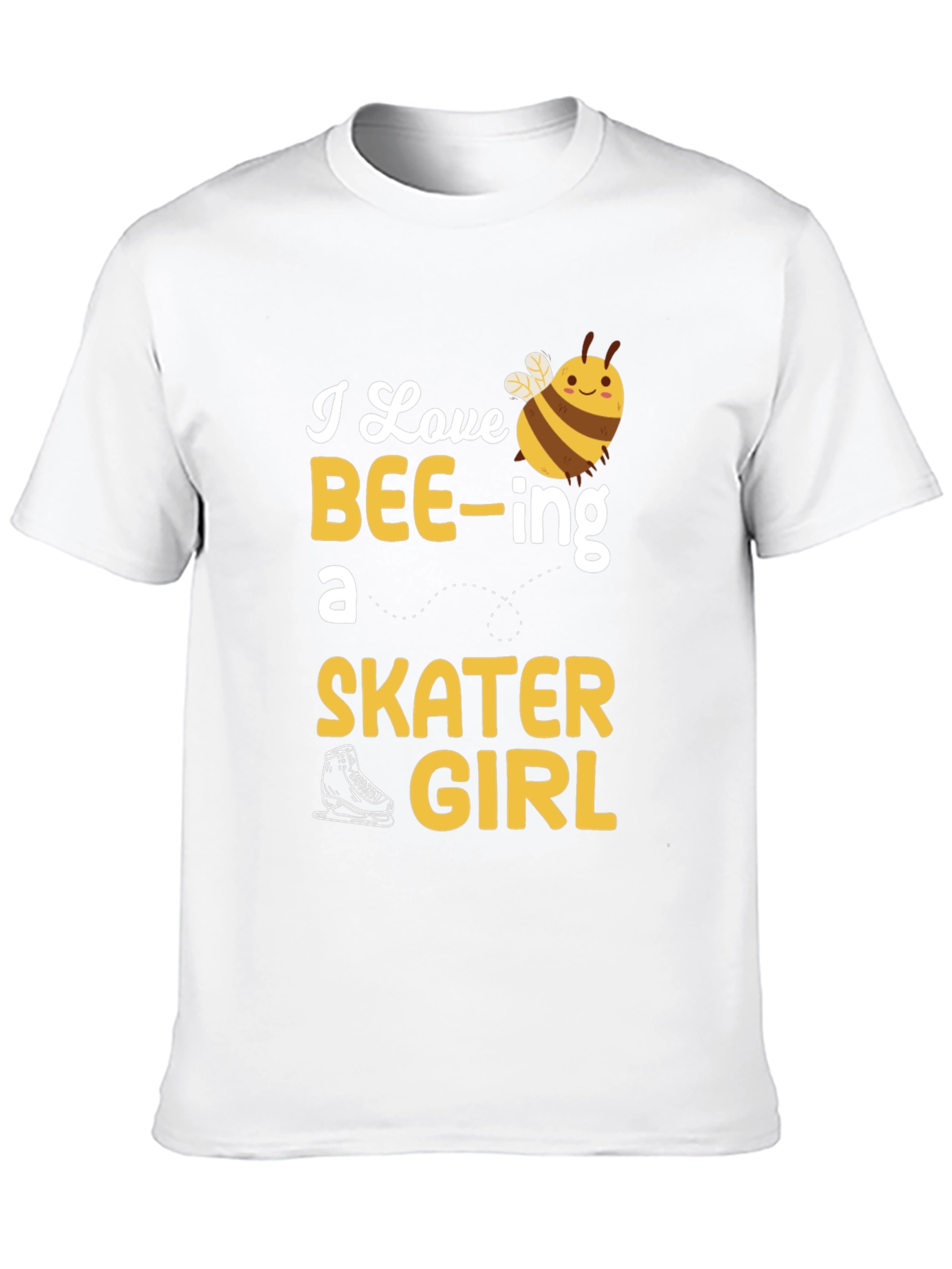 Black I Love BEE-ing a Skater Girl T-Shirt view 10