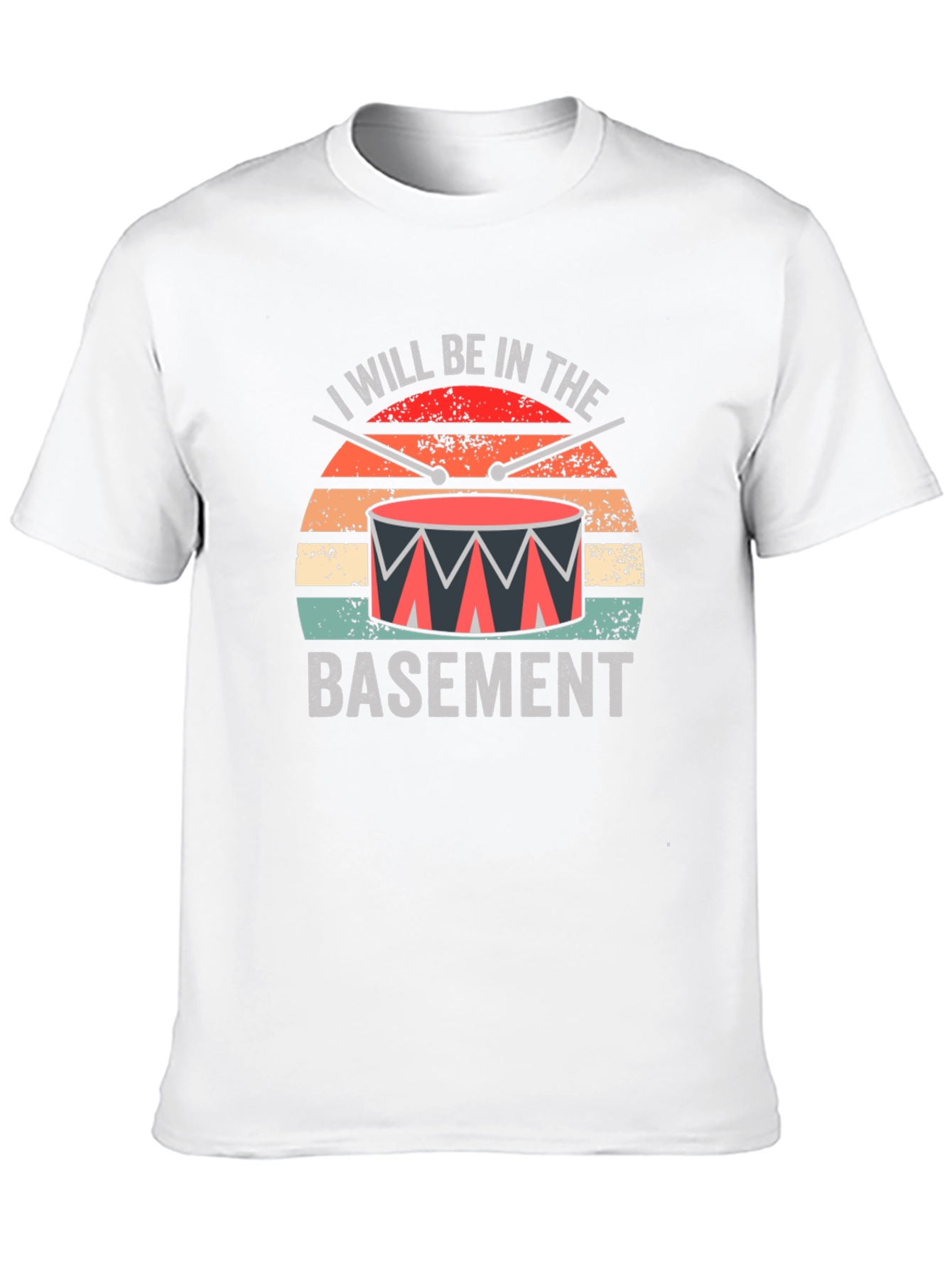 Black I Will Be In The Basement Drummer T-Shirt view 10