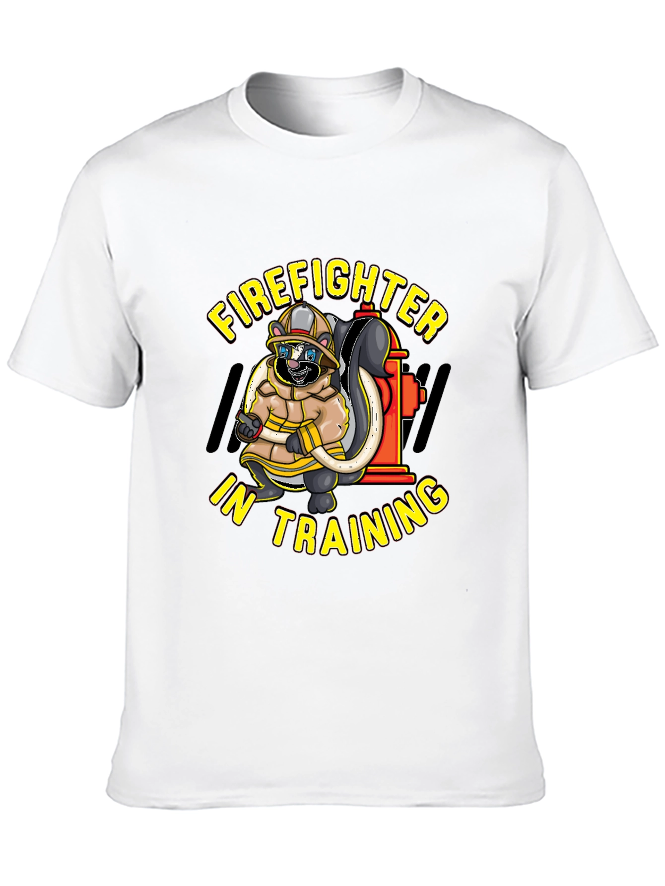 Black Firefighter Skunk in Training T-Shirt view 10