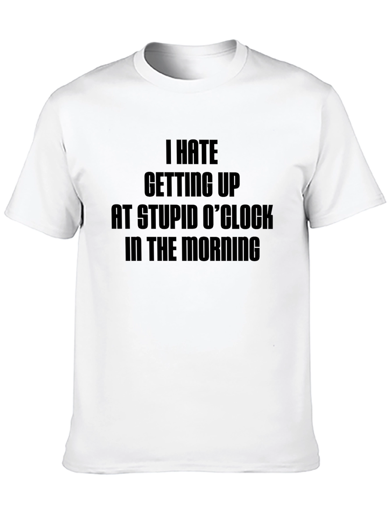 Black Funny "I Hate Mornings" Black T-Shirt view 10