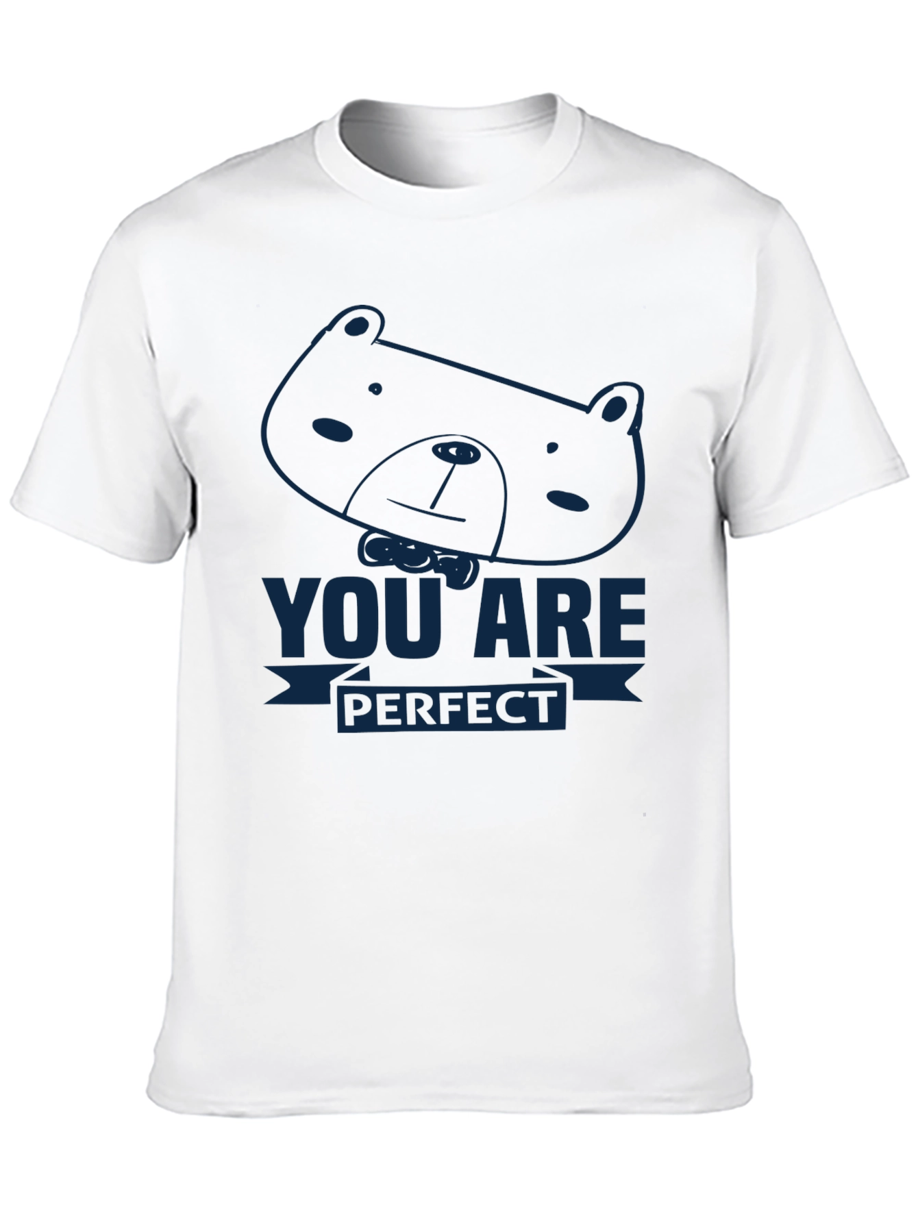 Black You Are Perfect Bear Graphic Tee - Soft Cotton Comfort view 10