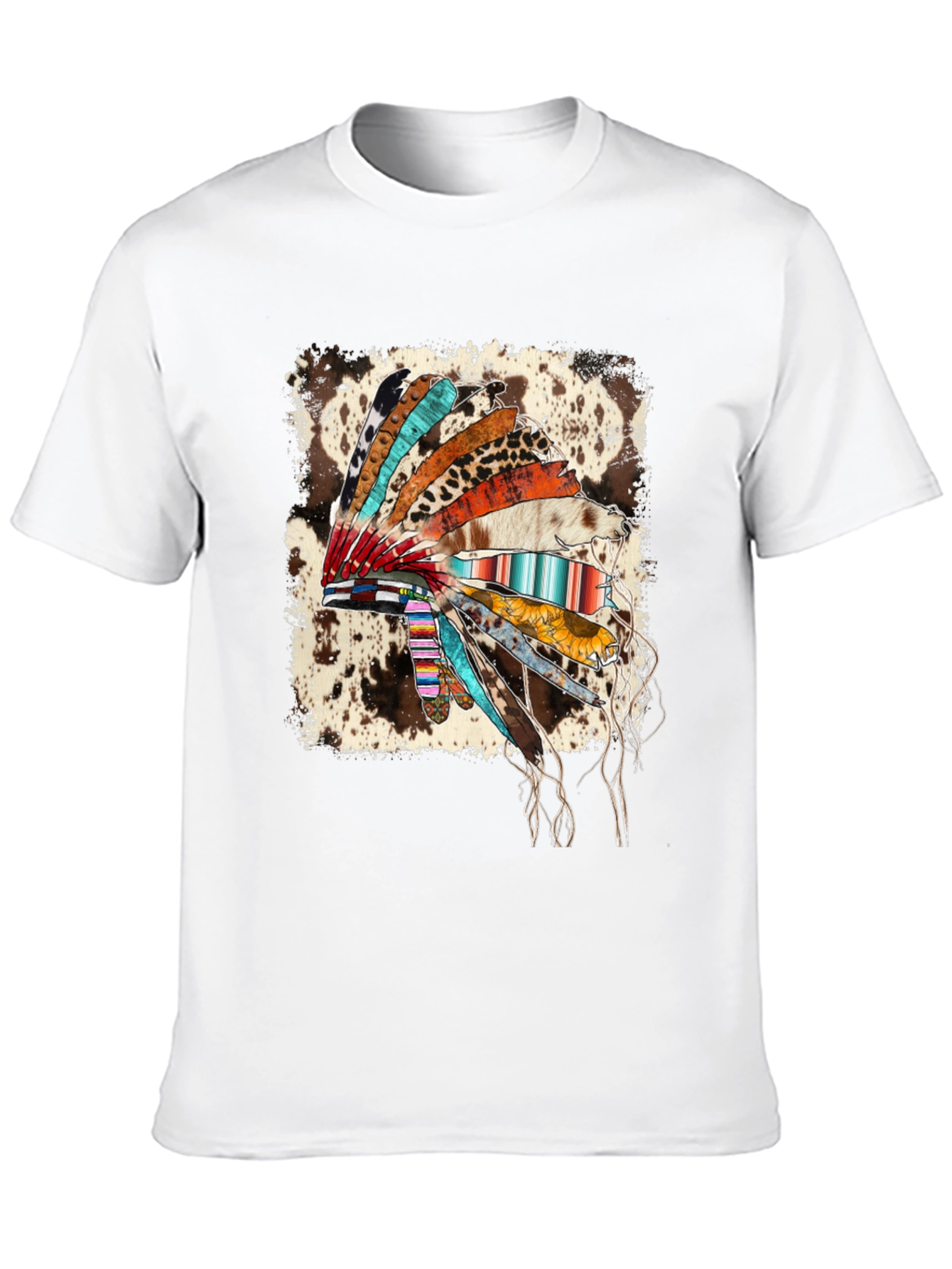 Black Rustic Headdress Graphic Tee - Western Style view 10