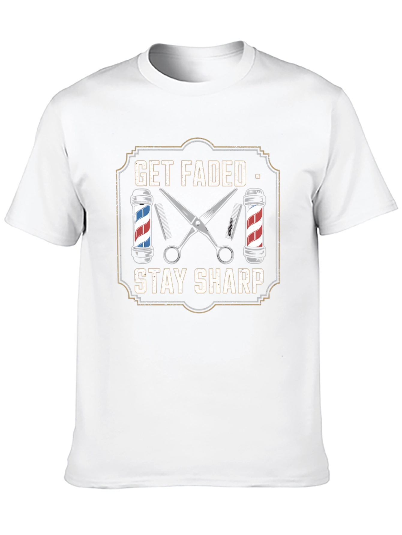 Black Get Faded Stay Sharp Barber T-Shirt view 10