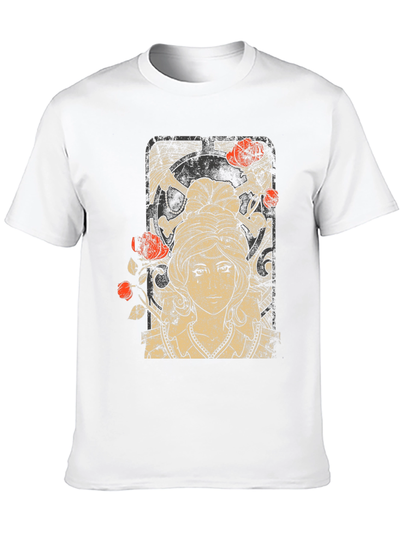 Black Gothic Maiden T-Shirt: Roses & Skulls view 10