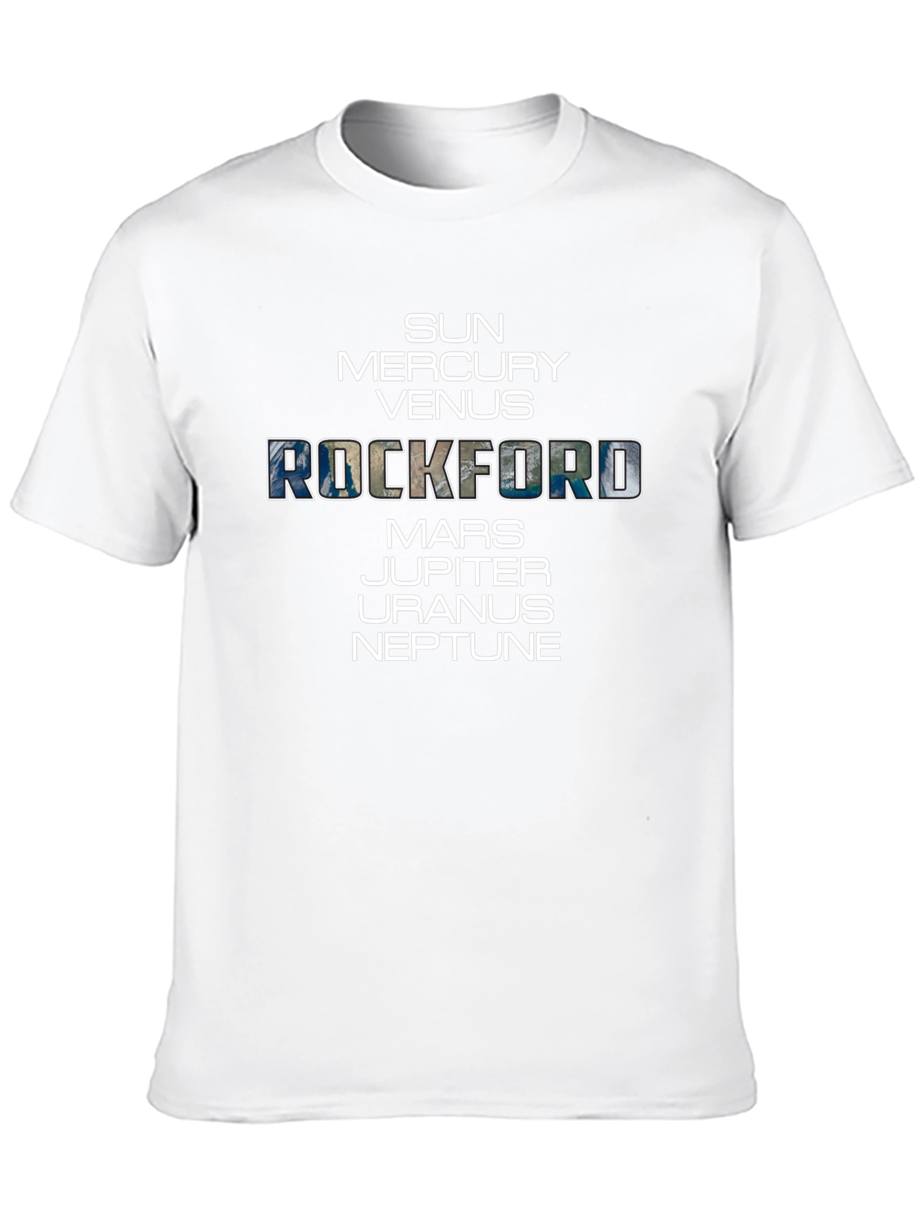 Black Planets Rockford T-Shirt, Black Cotton Crew Neck Tee view 10