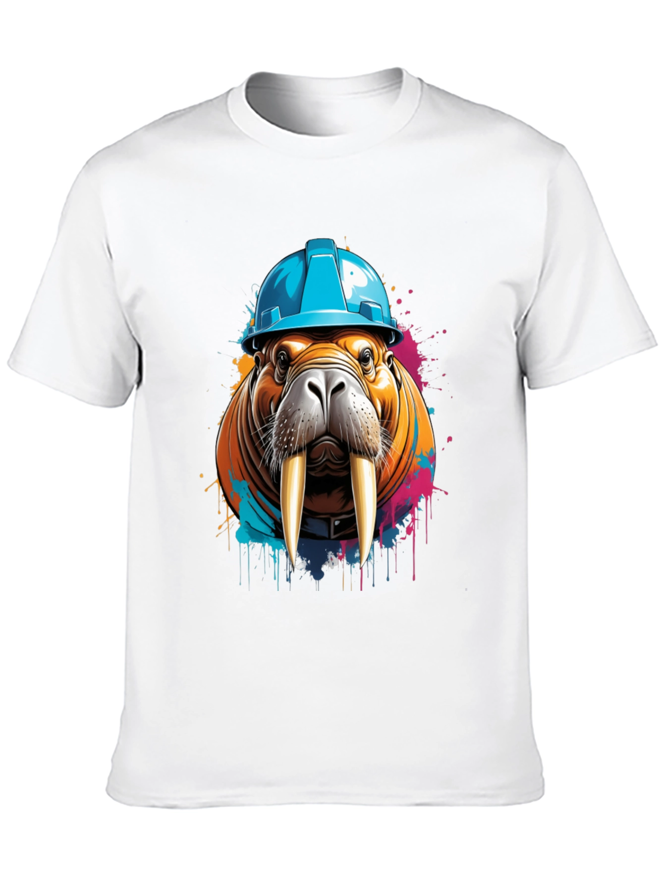 Black Walrus in Hard Hat Graphic Tee view 10
