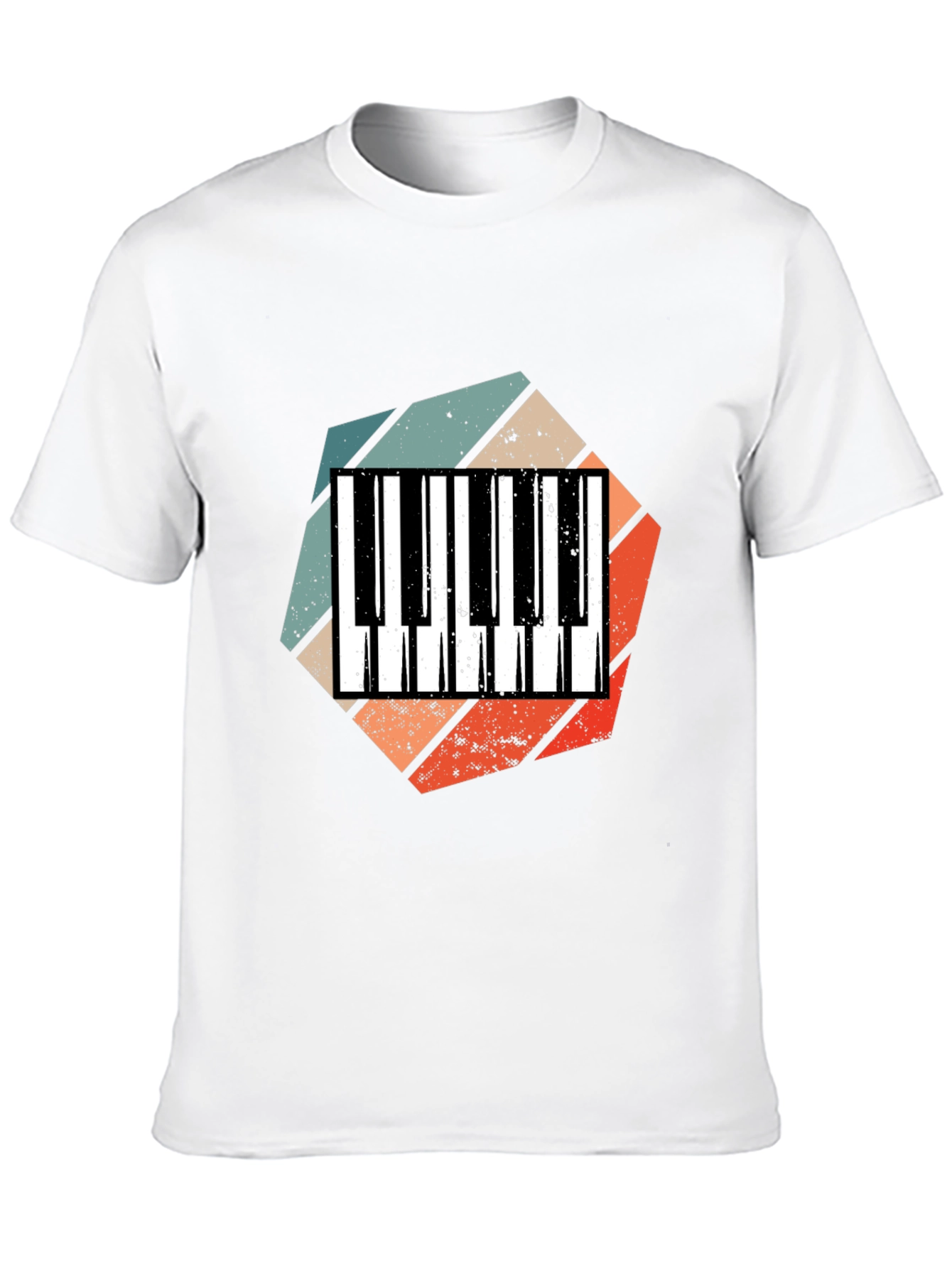 Black Retro Piano Keys T-Shirt - Music Lover Tee view 10
