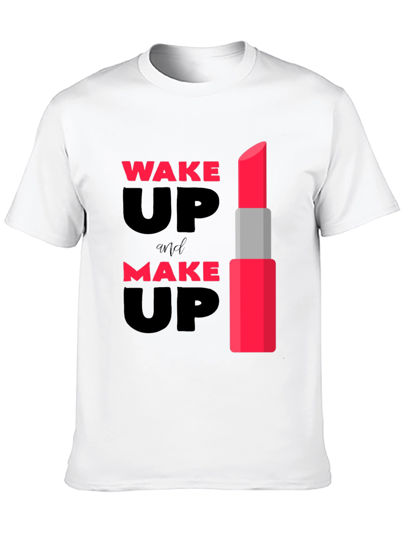 Black Wake Up & Make Up Lipstick Graphic Tee view 10