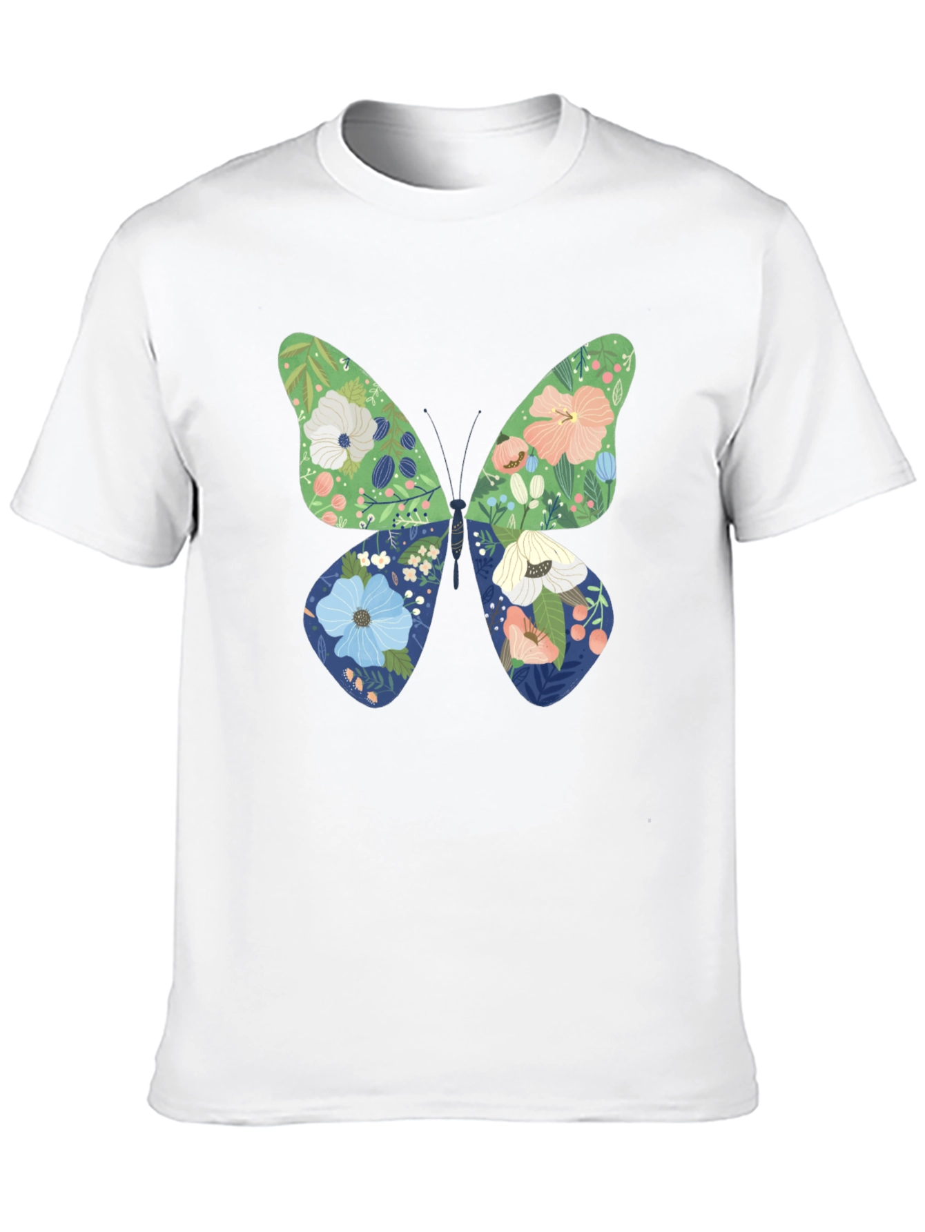 Black Floral Butterfly Graphic Black T-Shirt view 10