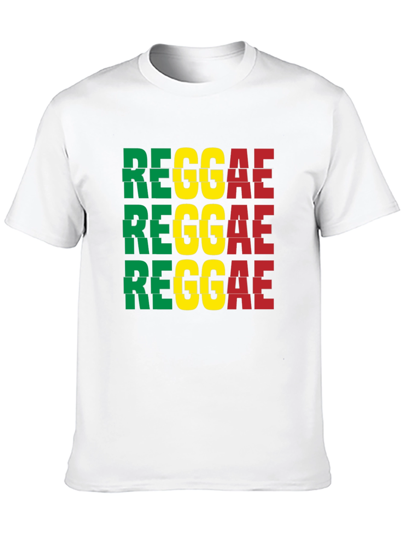 Black Reggae T-Shirt - Green, Yellow, Red view 10