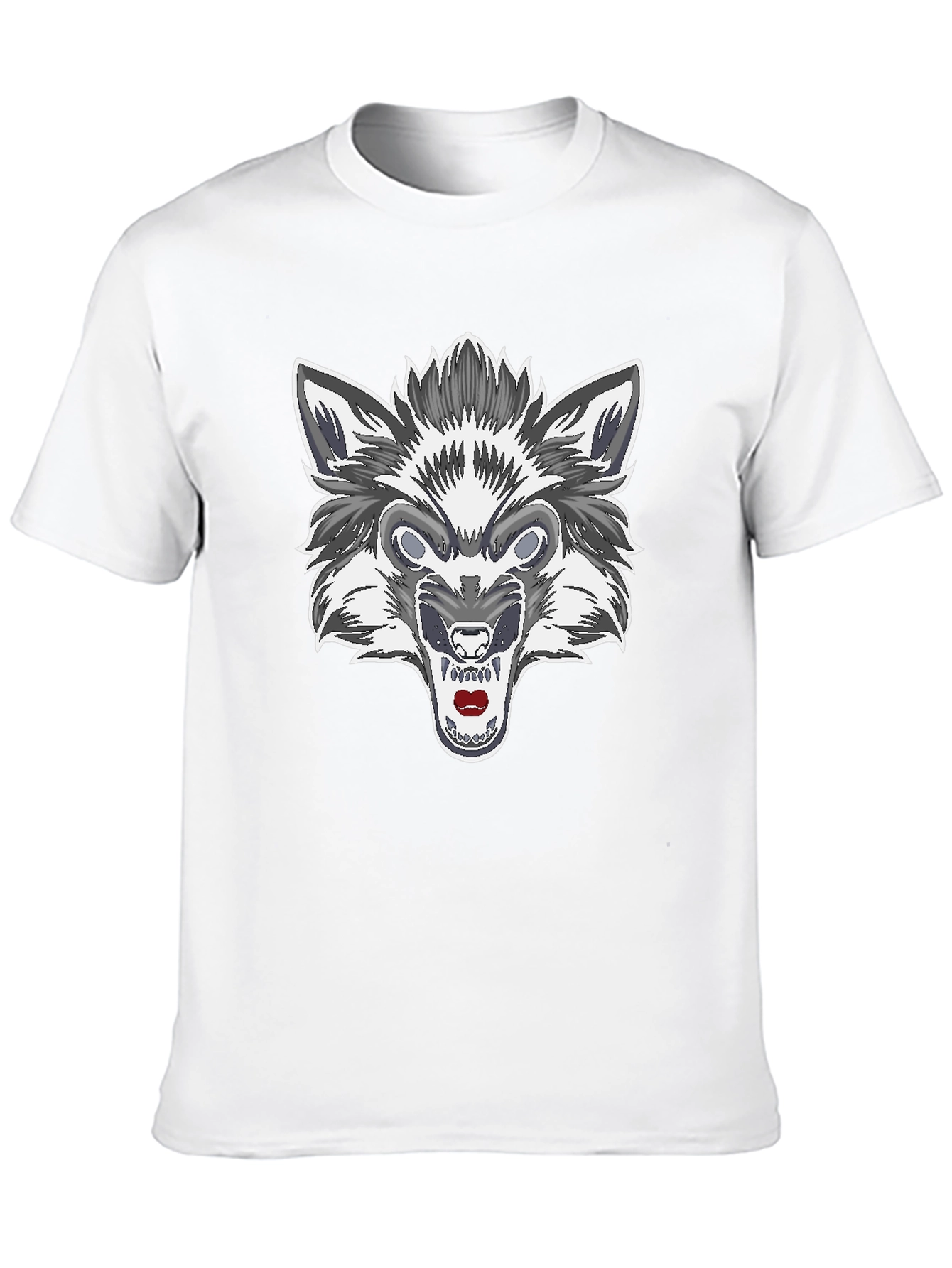 Black Men's Black Wolf Graphic Tee view 10