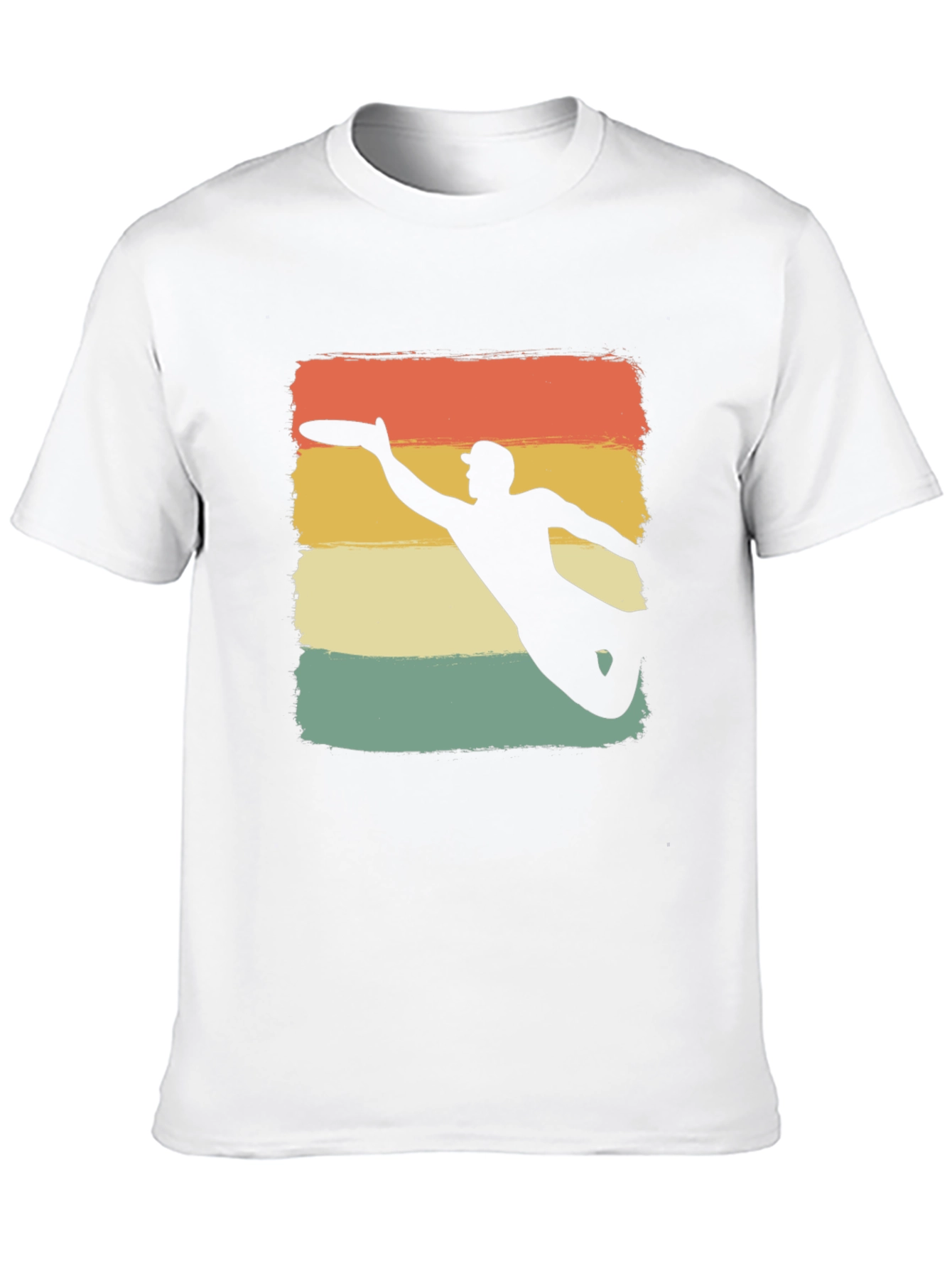 Black Retro Ultimate Frisbee Silhouette T-Shirt view 10