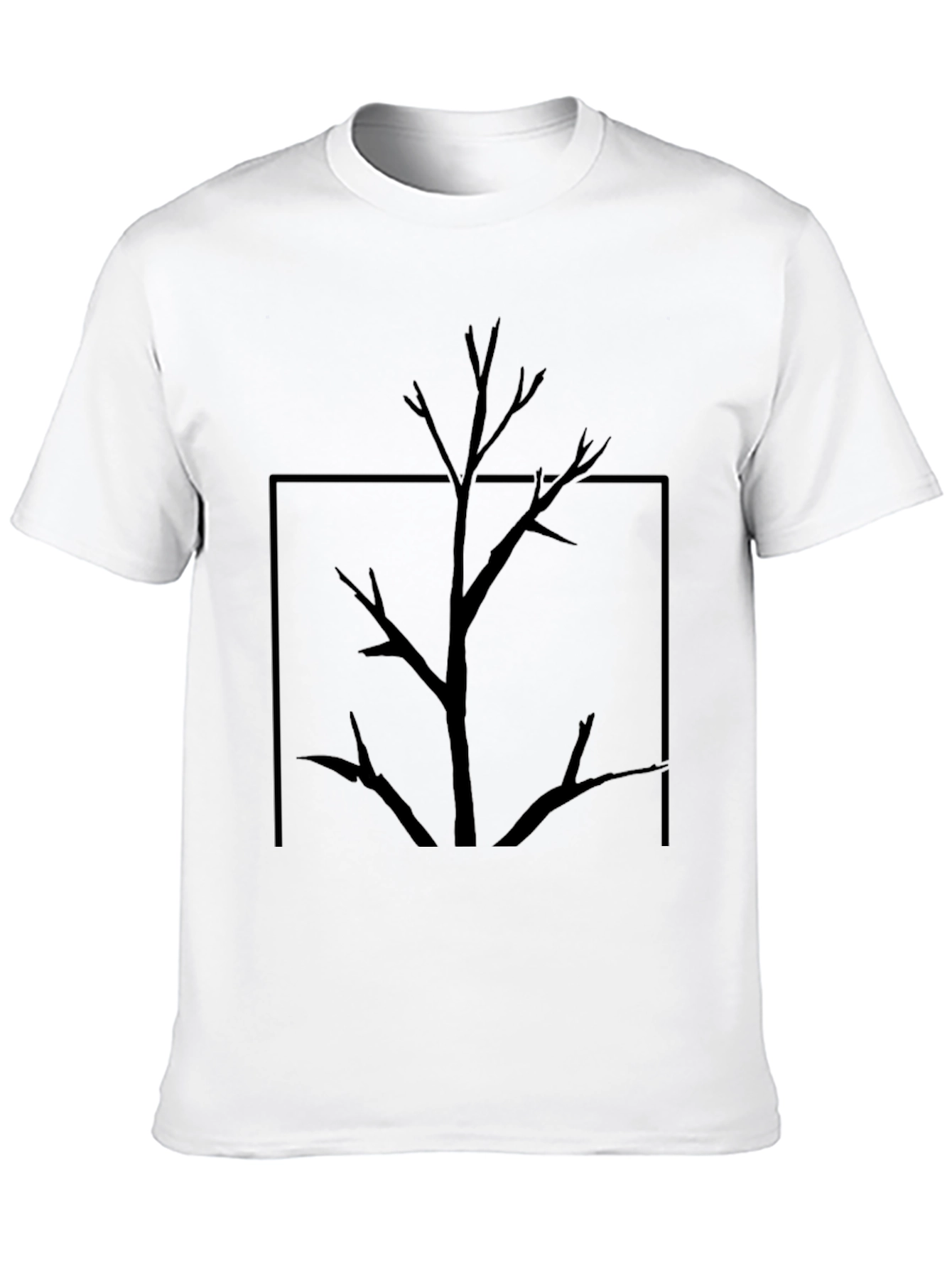 Black Minimalist Tree Graphic Black T-Shirt view 10