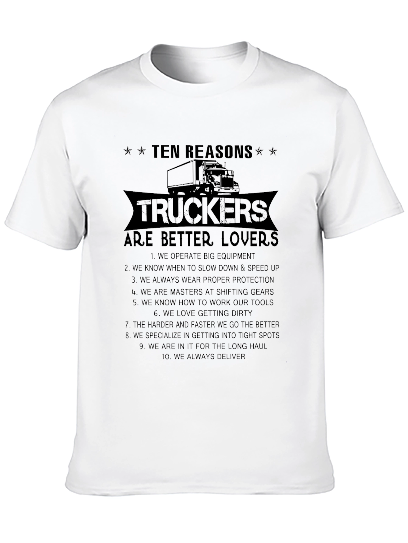 Black Trucker Lover T-Shirt - 10 Reasons view 10