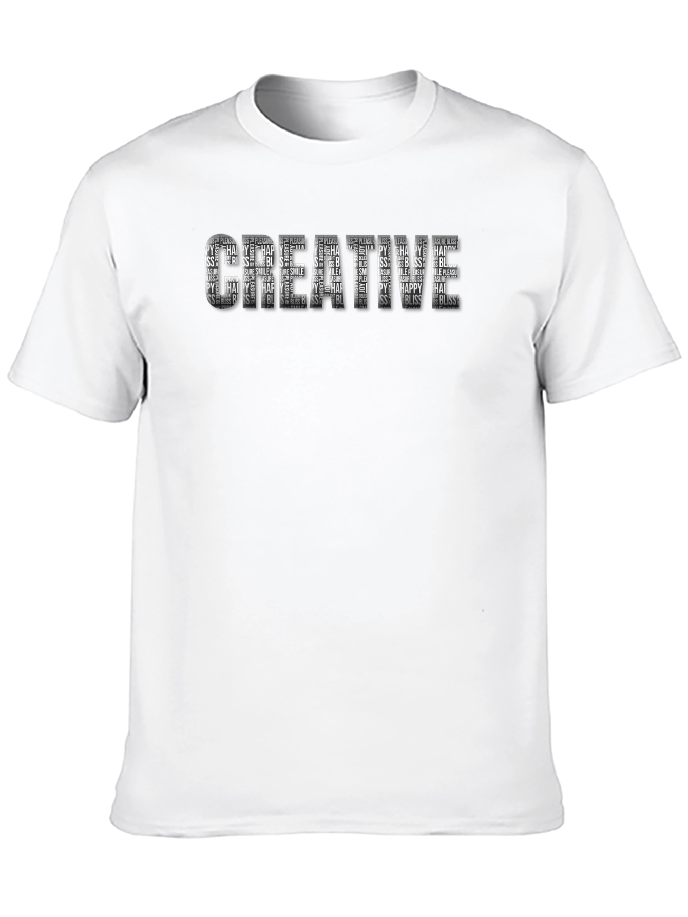 Black Creative Word Art T-Shirt - Black Unisex Tee view 10