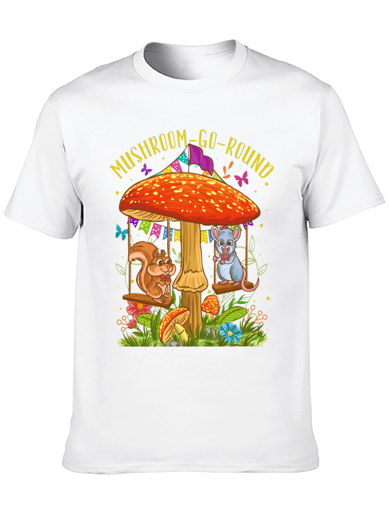 Black Mushroom Go Round Graphic Tee view 10