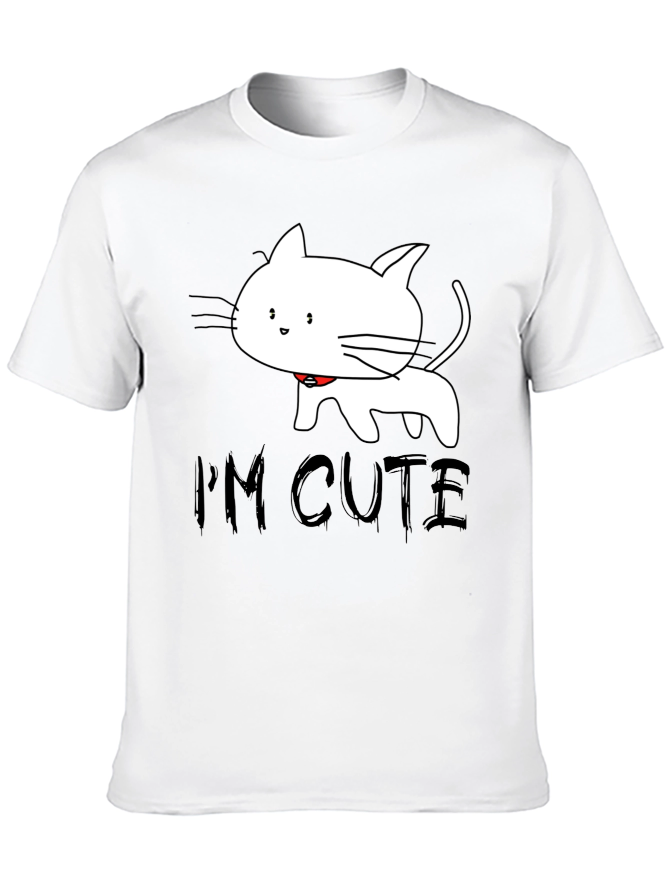 Black Cute Cat T-Shirt - I'm Cute view 10