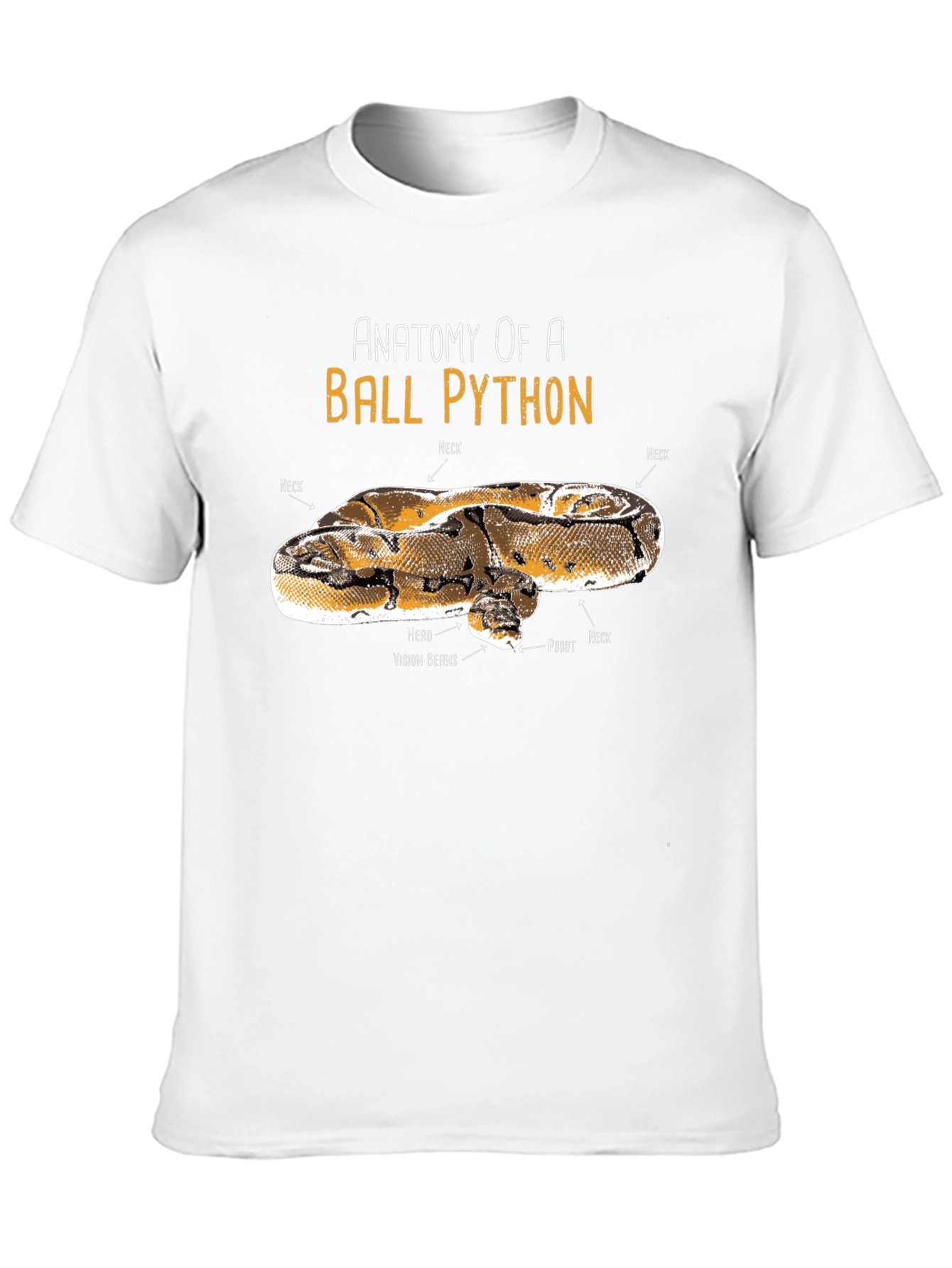 Black Anatomy of Ball Python Funny T-Shirt view 10