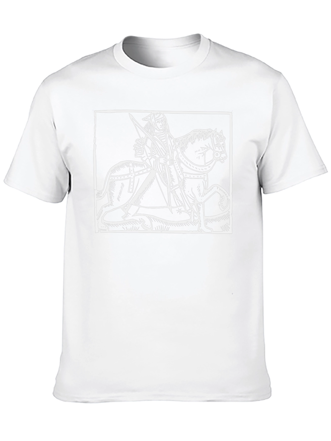Black Medieval Knight & Horse Graphic Tee - Black view 10