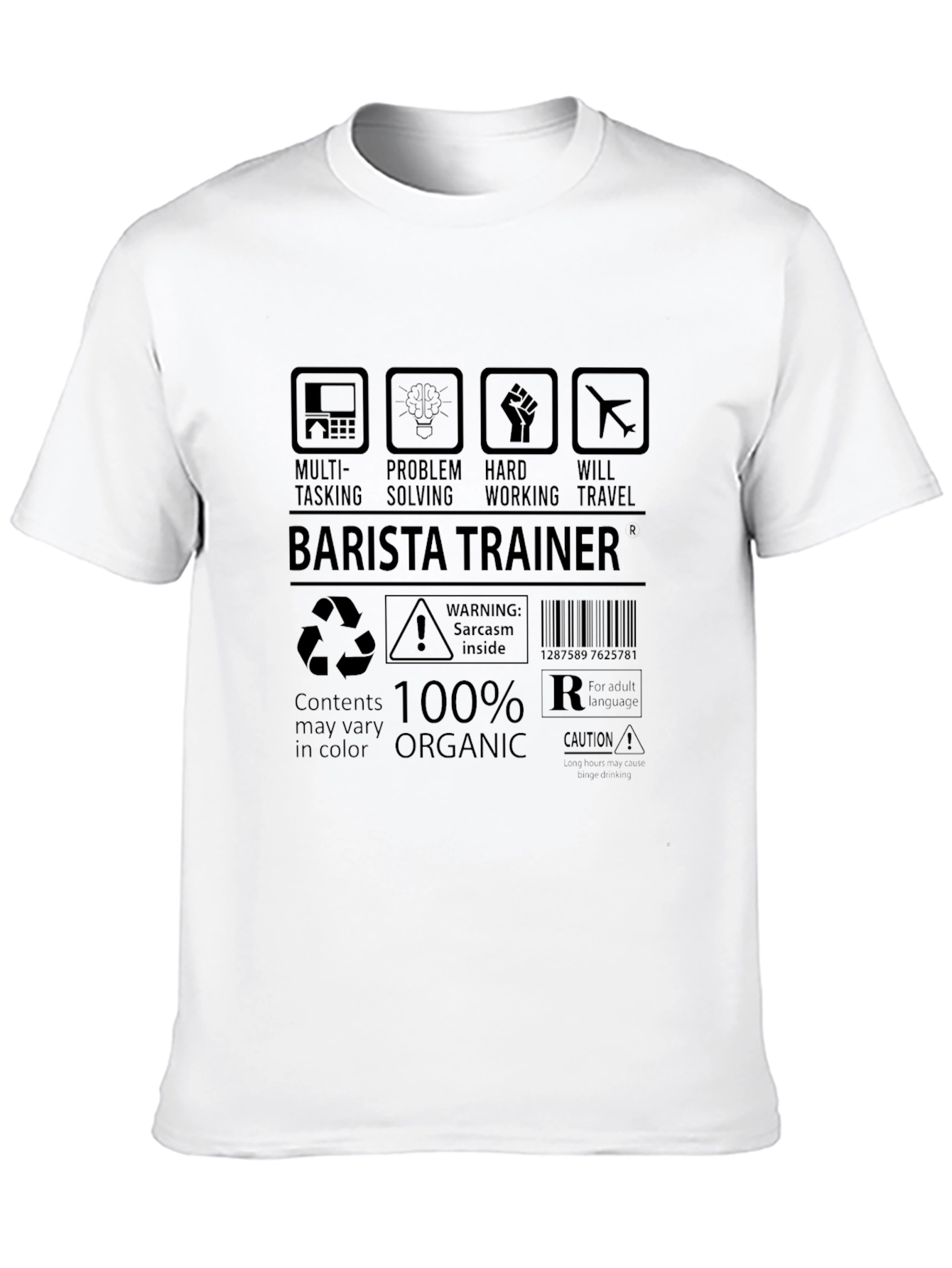Black Barista Trainer Graphic Tee - Sarcasm Inside view 10