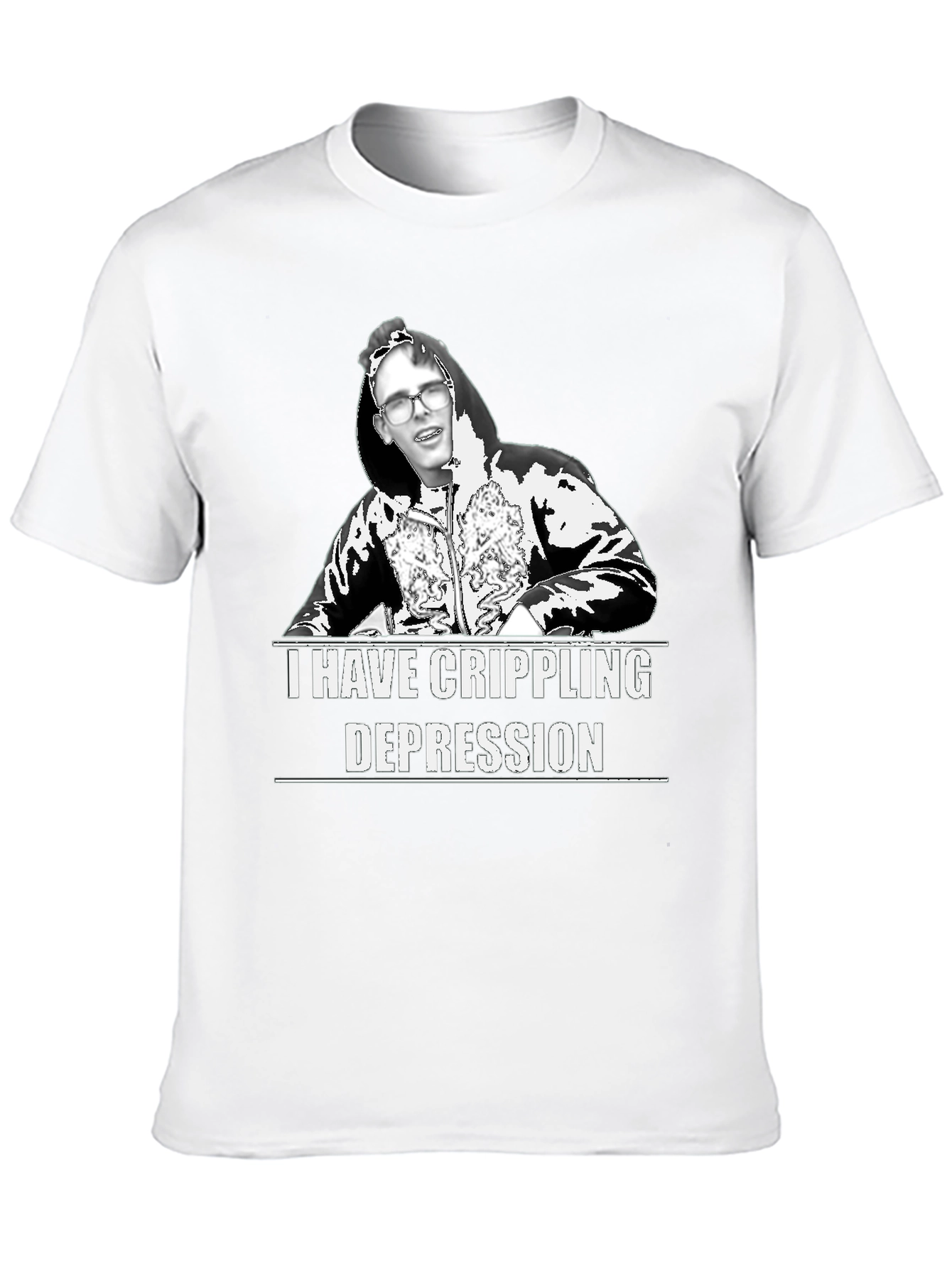 Black Crippling Depression Graphic Tee view 10