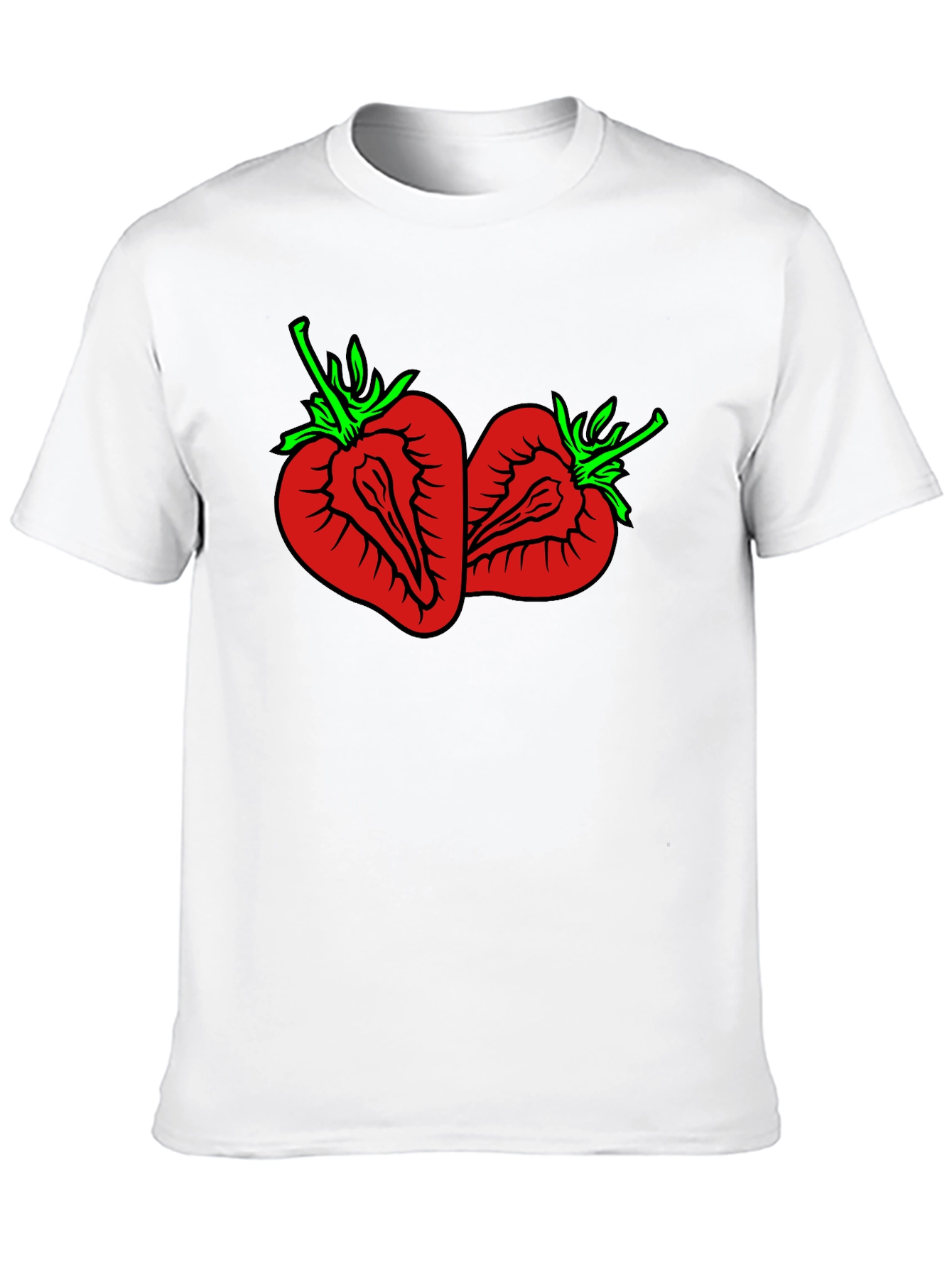 Black Strawberry Graphic Tee - Unisex Black T-Shirt view 10