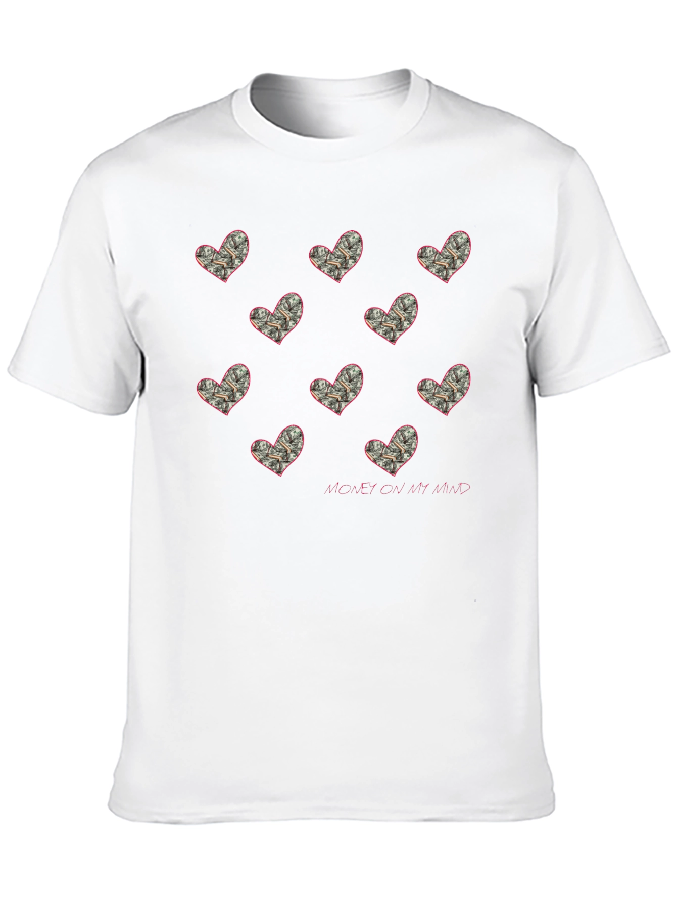 Money On My Mind Heart Print T-Shirt - 10