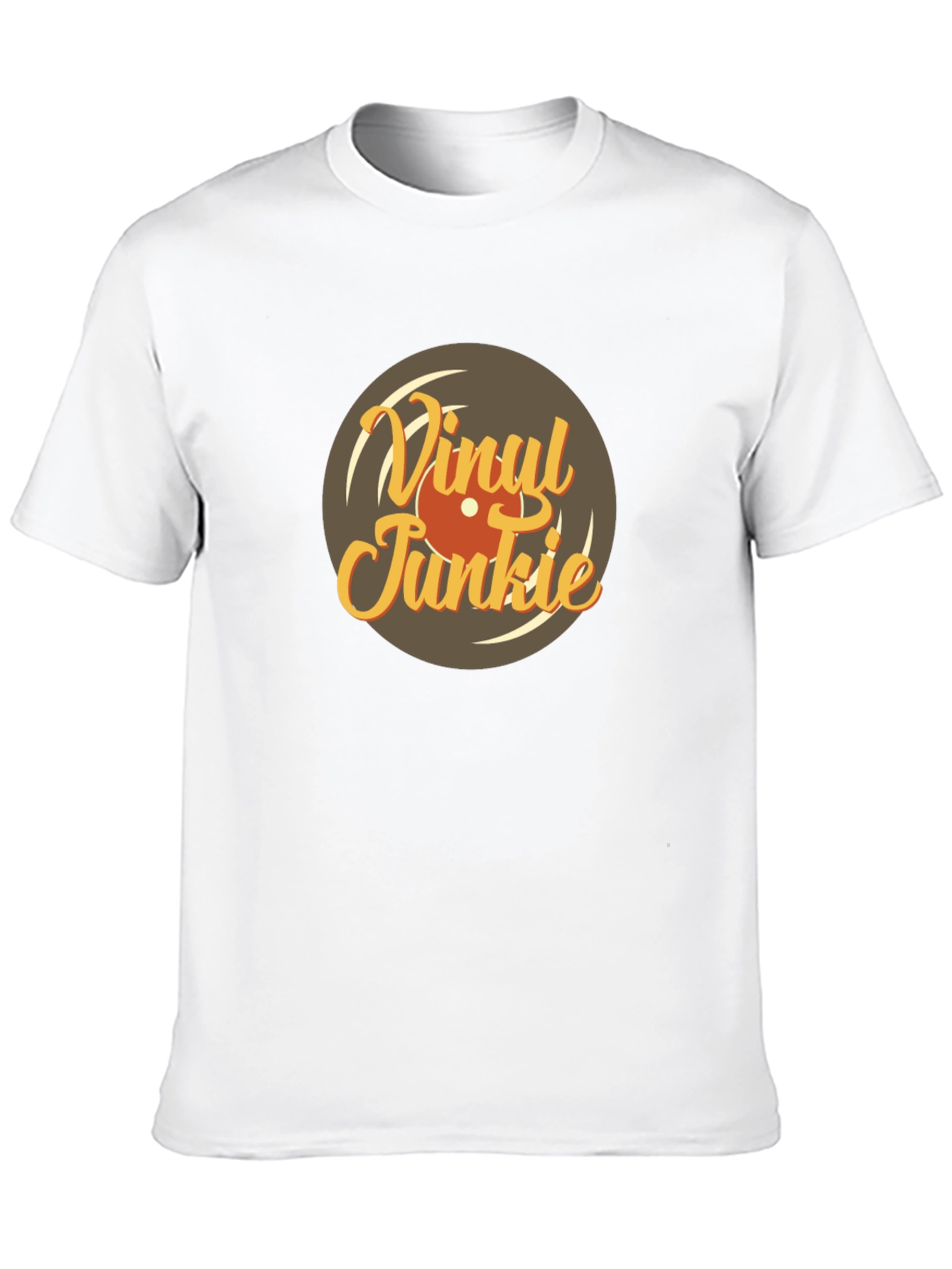 Black Vinyl Junkie Graphic Tee - Retro Music Lover T-Shirt view 10