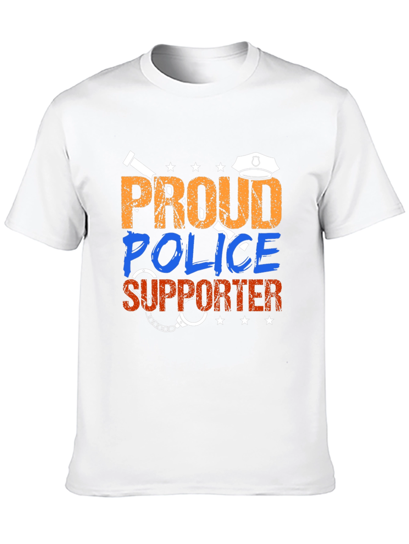 Black Proud Police Supporter Graphic Tee view 10