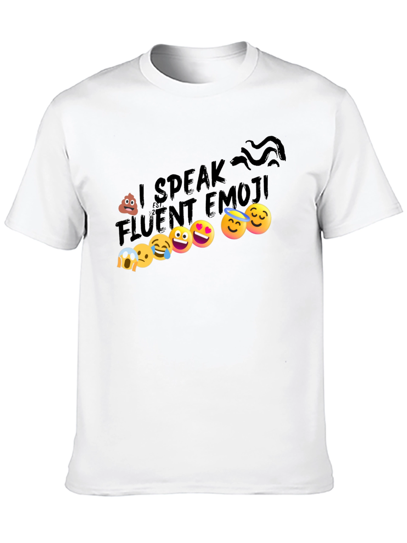 Black I Speak Fluent Emoji Graphic T-Shirt view 10