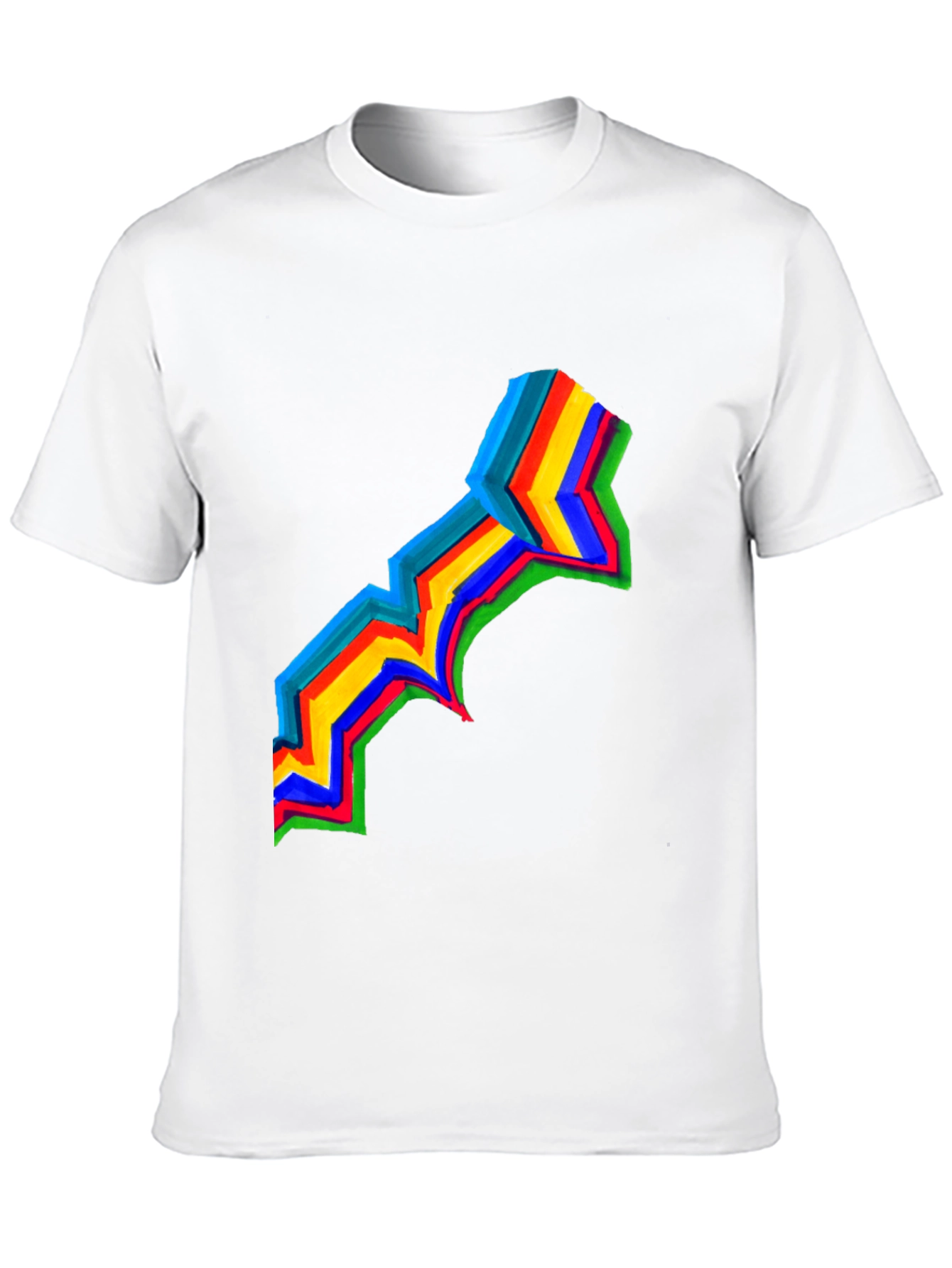 Black Rainbow Stripe Graphic Black T-Shirt view 10